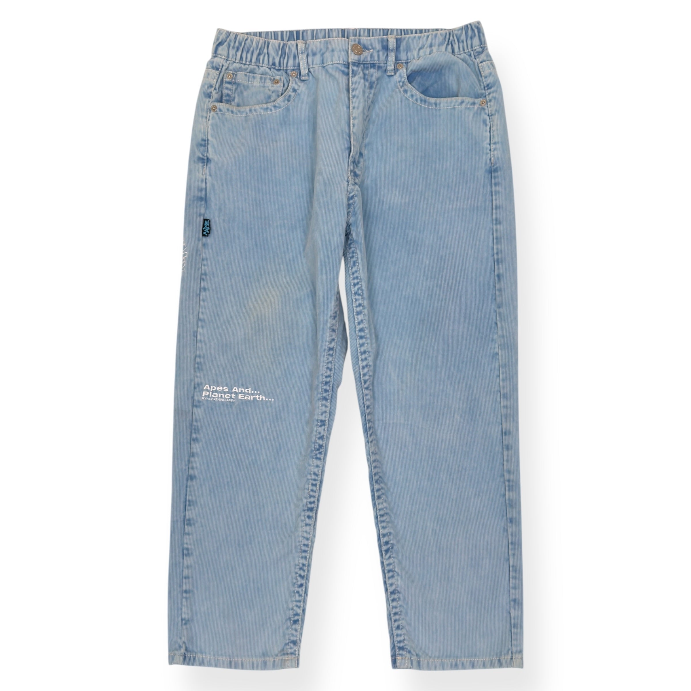 A BATHING APE LOGO-APPLIQUÈ REGULAR JEANS INDIGO BLUE M