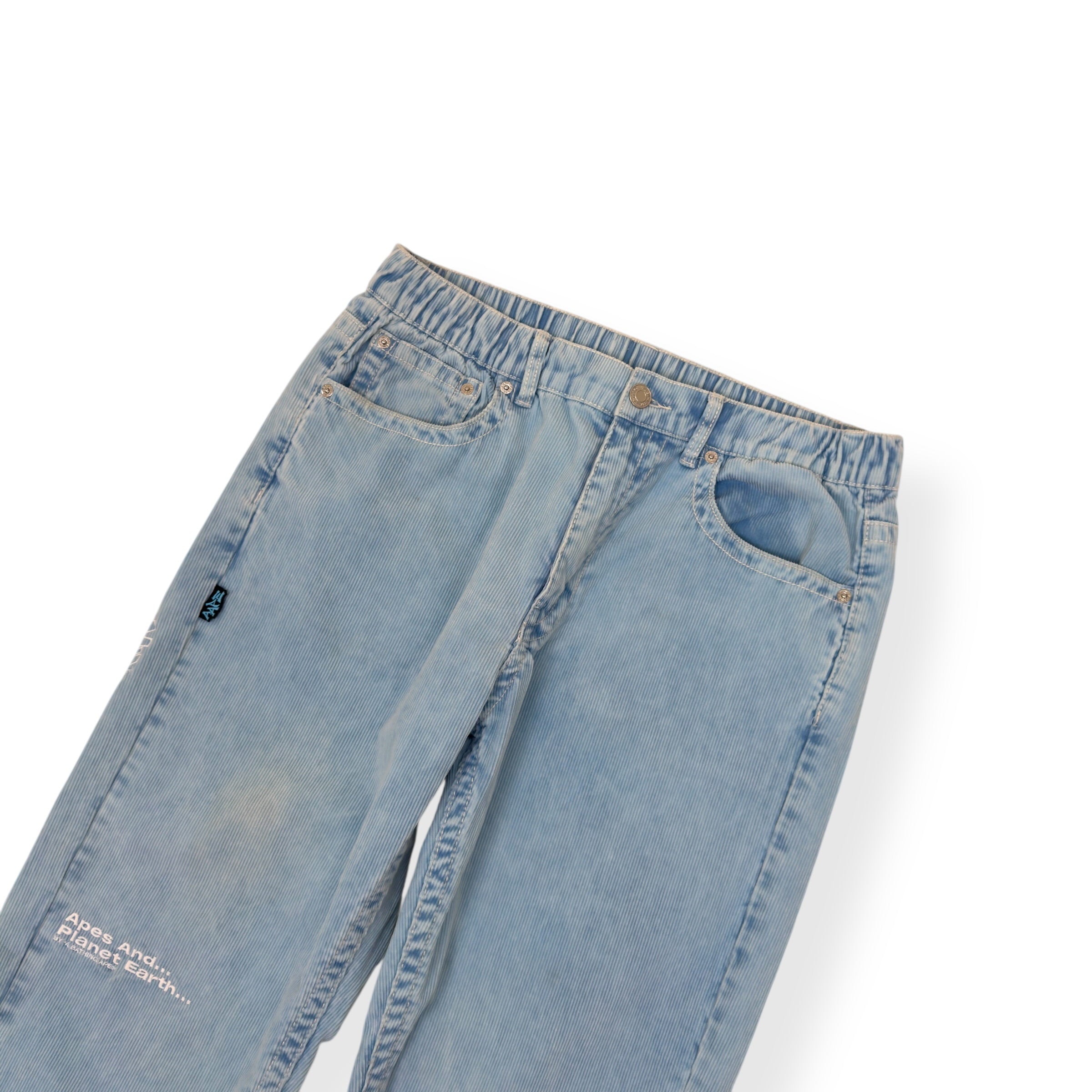 A BATHING APE LOGO-APPLIQUÈ REGULAR JEANS INDIGO BLUE M