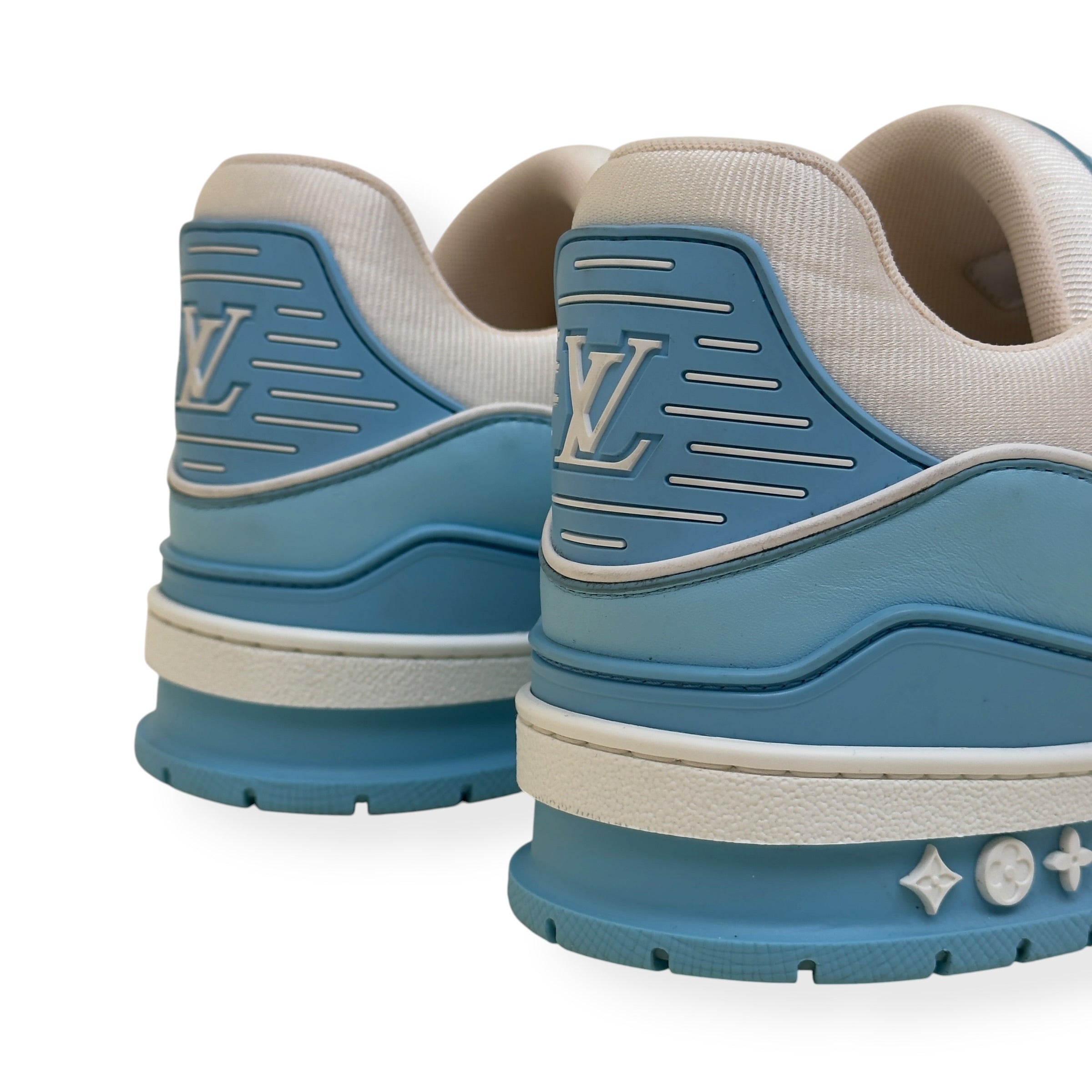LOUIS VUITTON LV TRAINER LOW-TOP SNEAKER BLUE / WHITE UK10