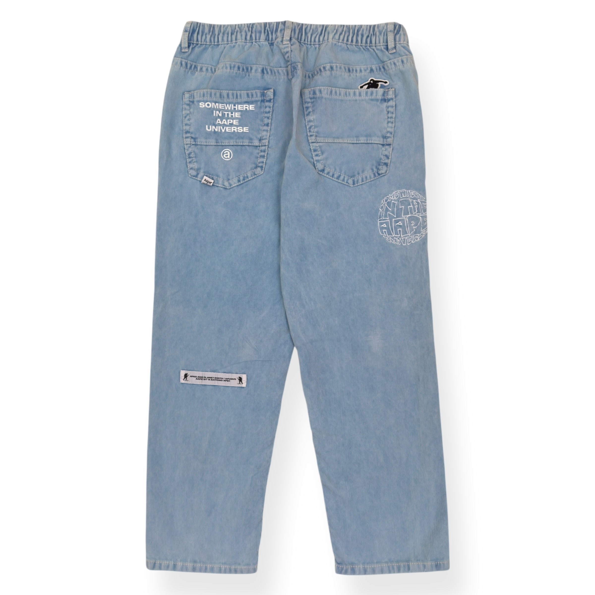 A BATHING APE LOGO-APPLIQUÈ REGULAR JEANS INDIGO BLUE M