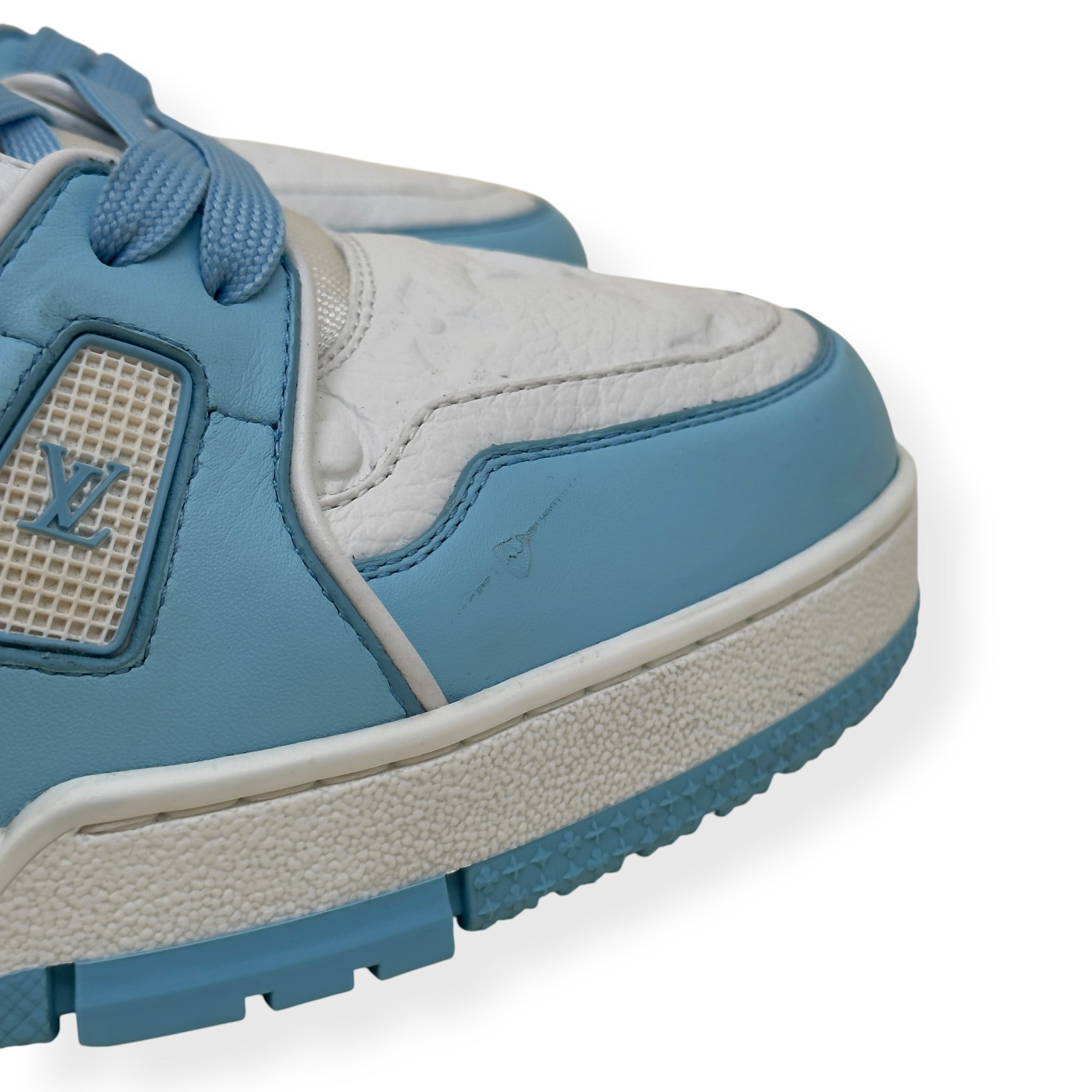 LOUIS VUITTON LV TRAINER LOW-TOP SNEAKER BLUE / WHITE UK10
