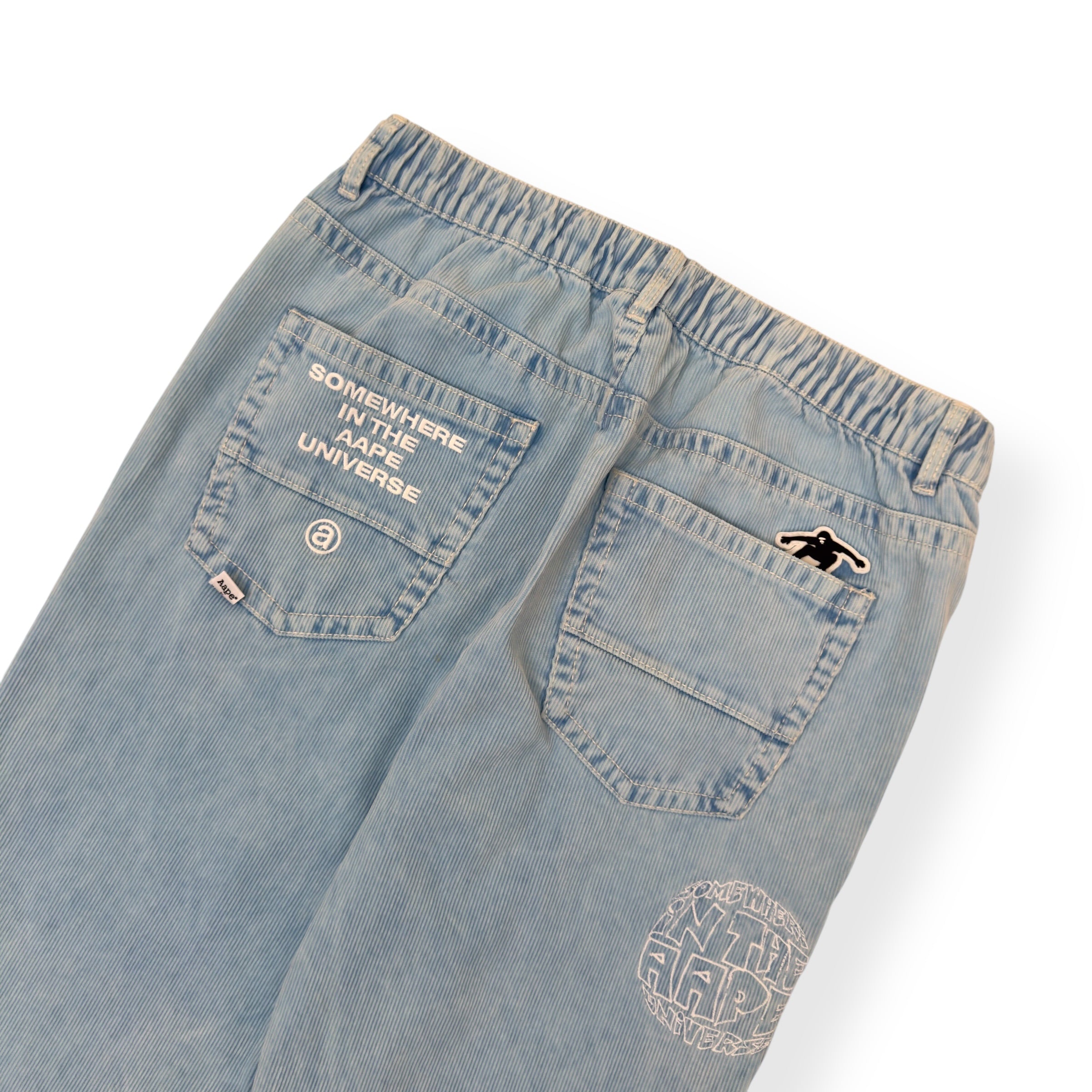 A BATHING APE LOGO-APPLIQUÈ REGULAR JEANS INDIGO BLUE M