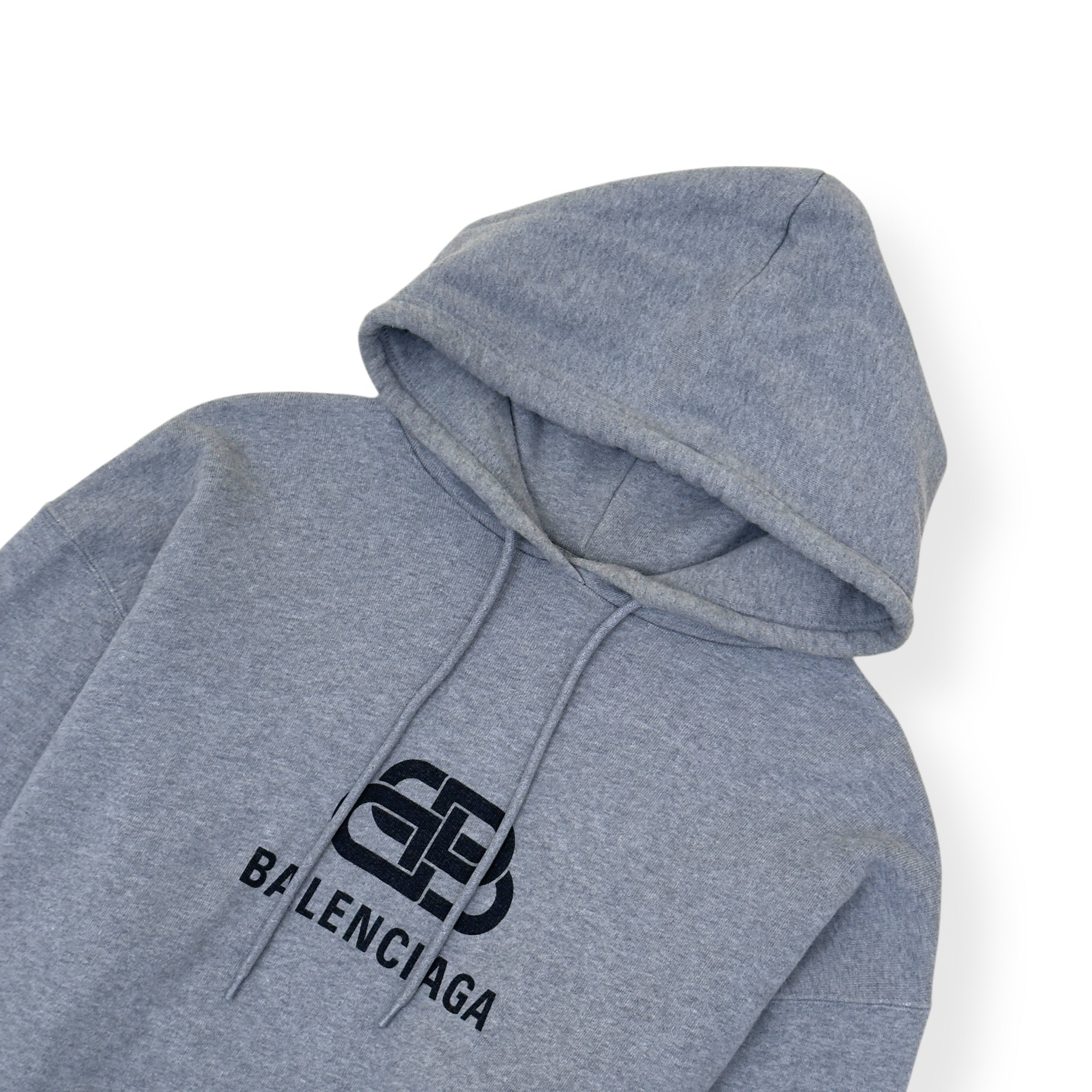 BALENCIAGA BB LOGO HOODIE GREY / BLACK  L