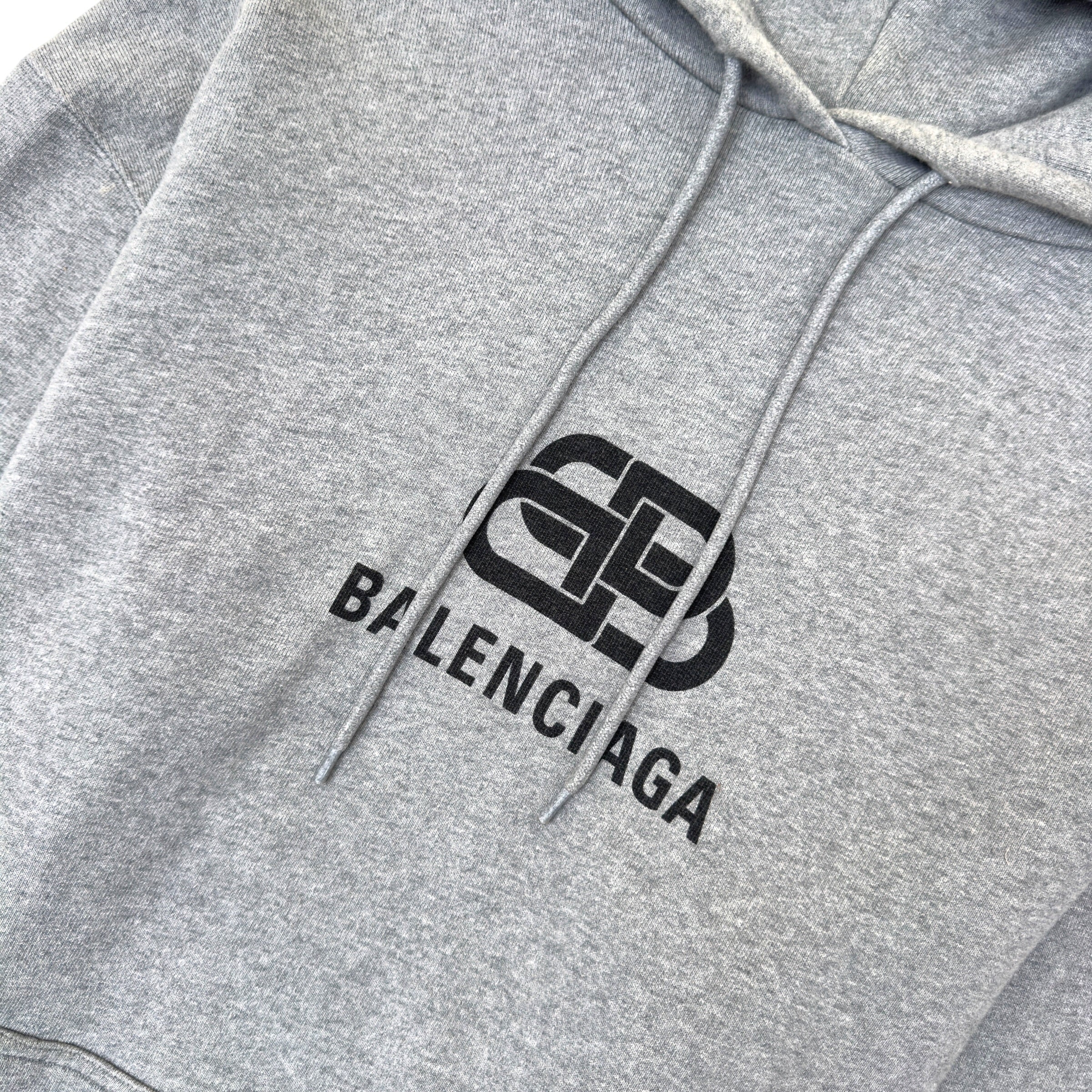 BALENCIAGA BB LOGO HOODIE GREY / BLACK  L