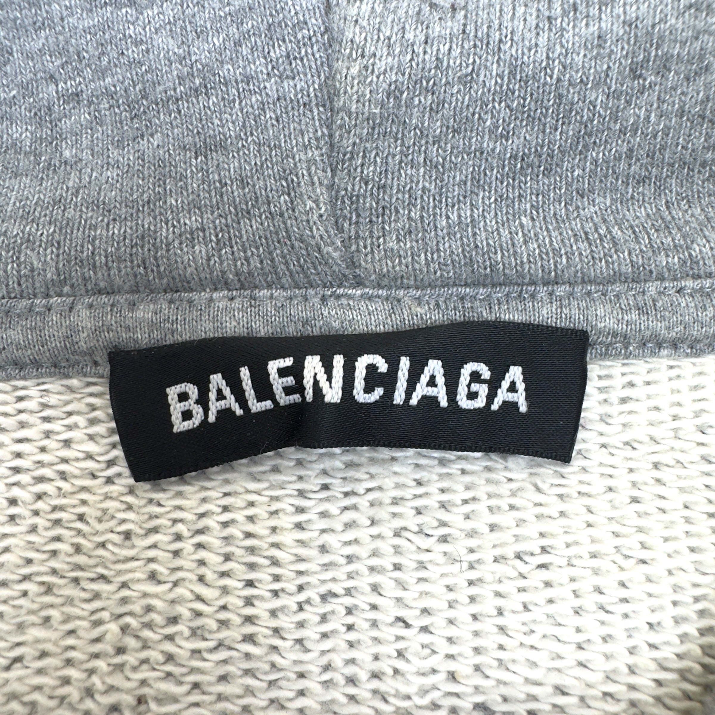 BALENCIAGA BB LOGO HOODIE GREY / BLACK  L