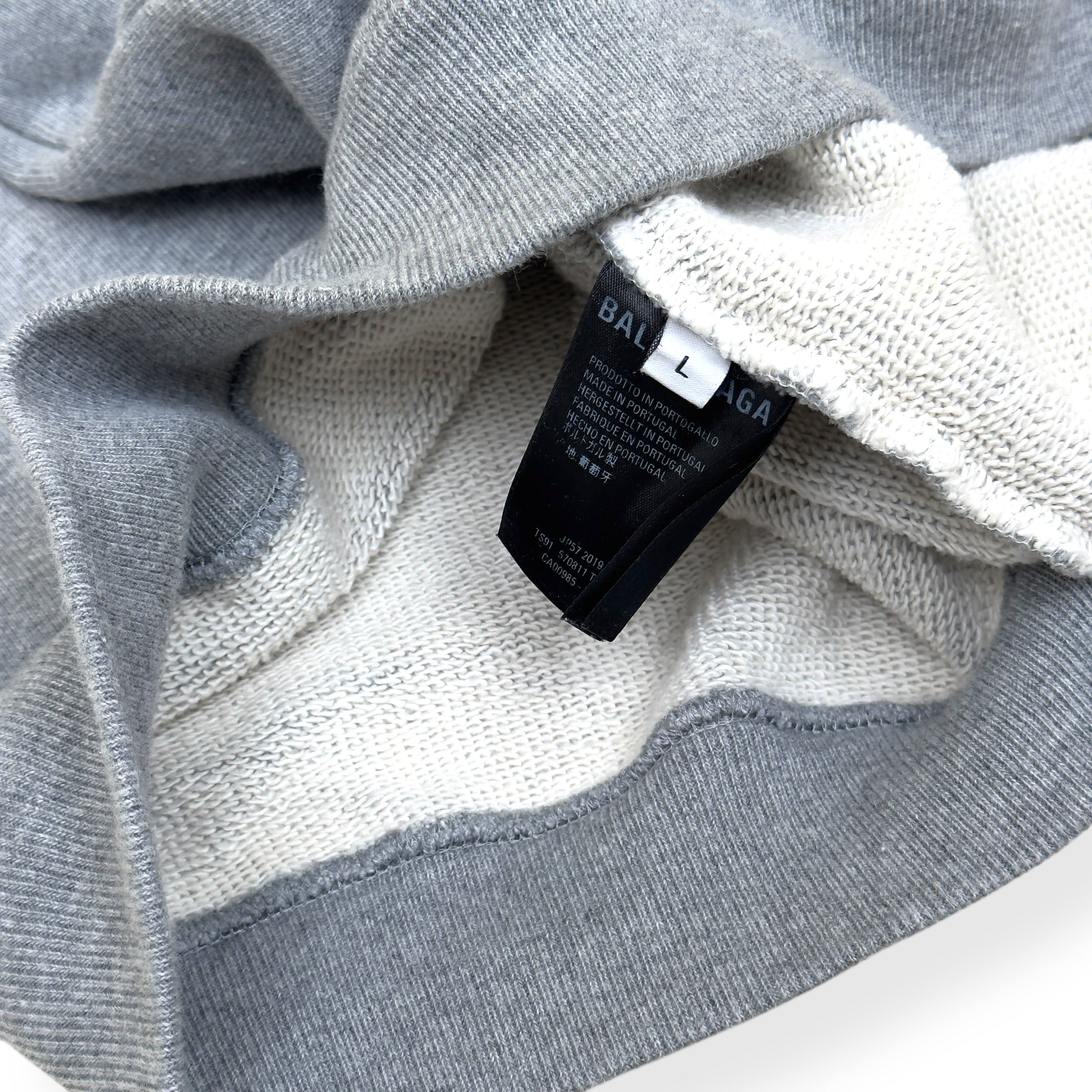 BALENCIAGA BB LOGO HOODIE GREY / BLACK  L