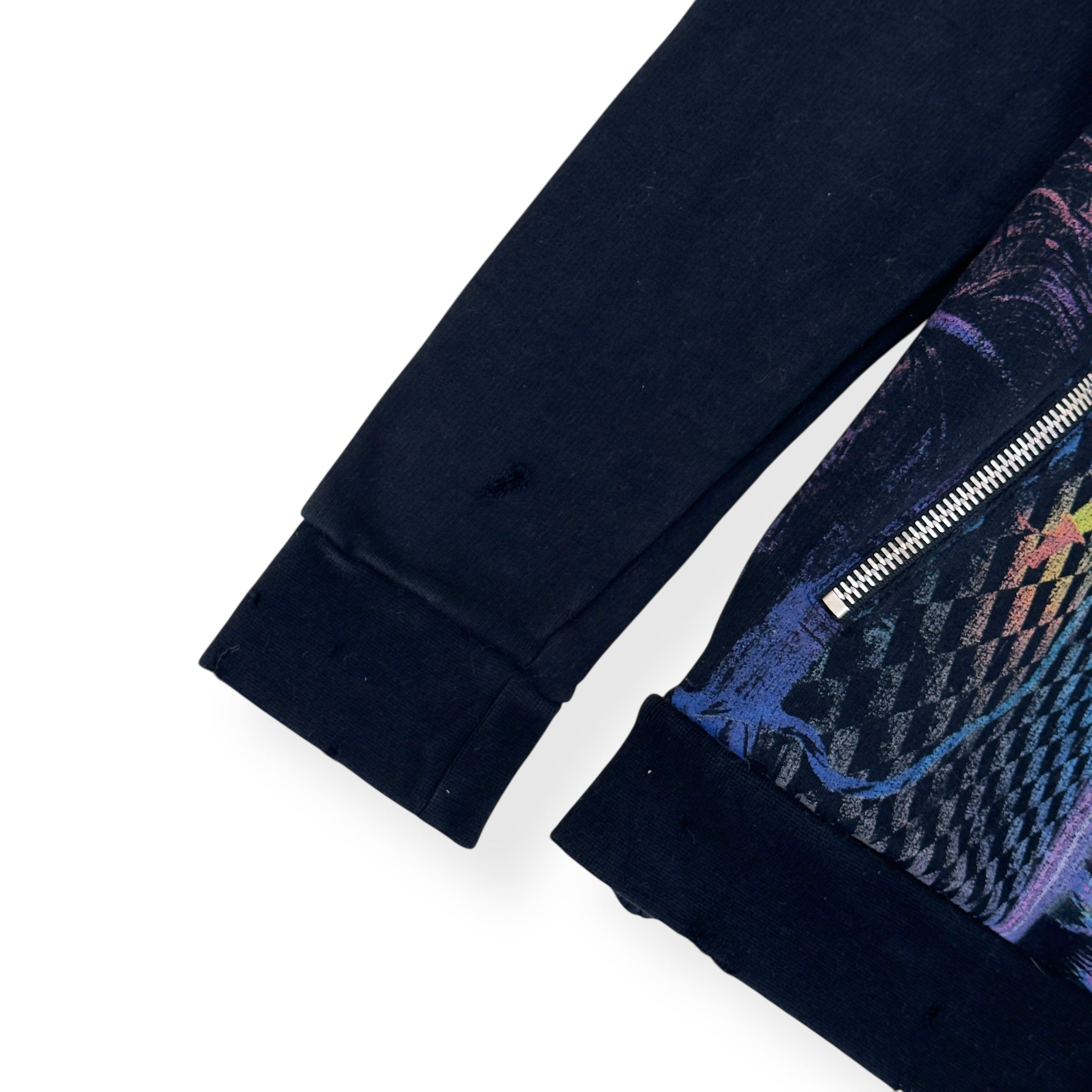 BALMAIN ‘CUBA’ COTTON HOODIE BLACK /  MULTICOLOURED M