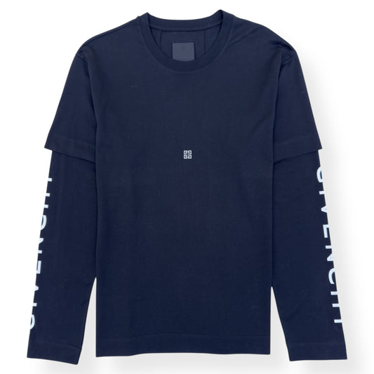 GIVENCHY DOUBLE-LAYER LONG-SLEEVE T-SHIRT BLACK L