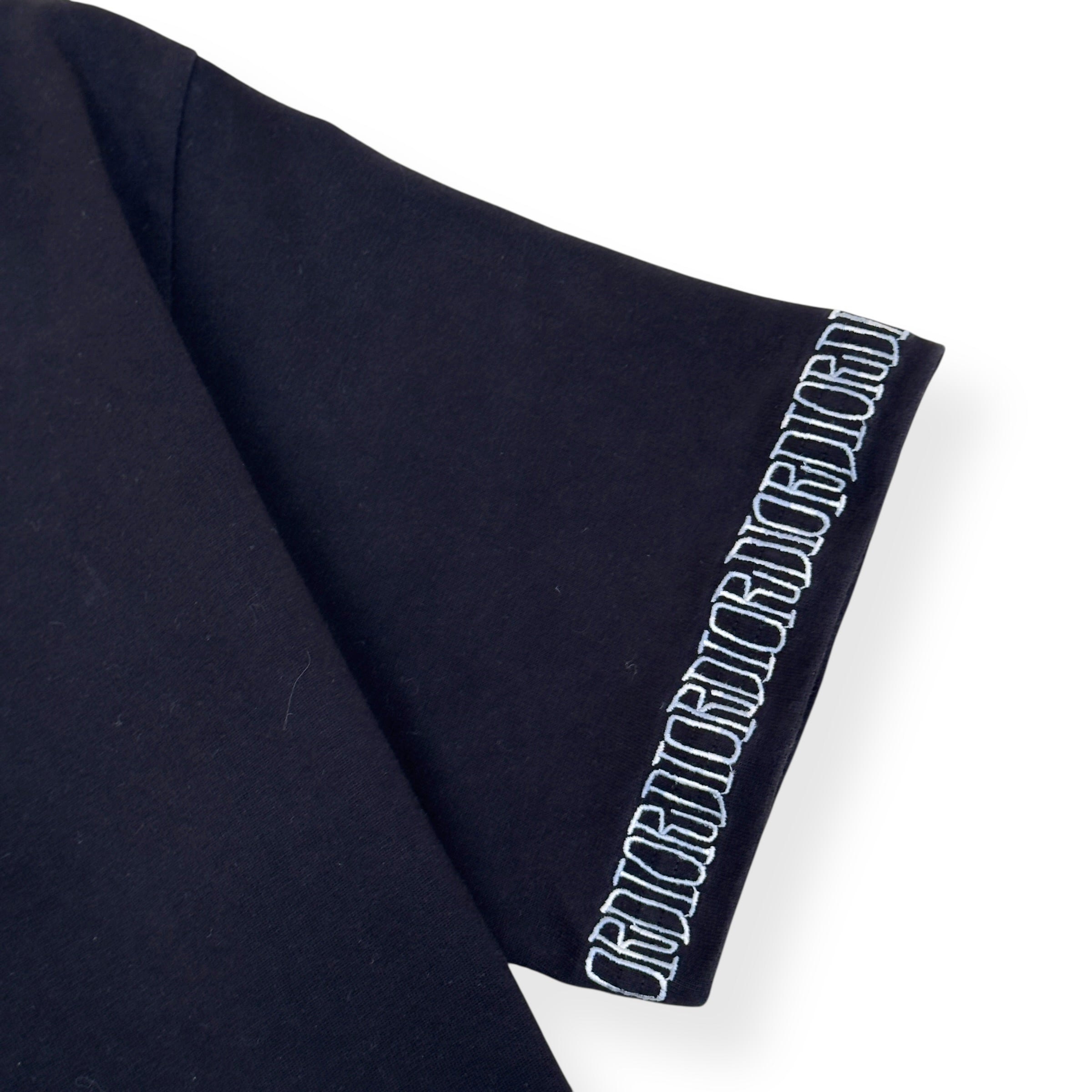 DIOR LOGO-EMBROIDERED COTTON T-SHIRT BLACK L