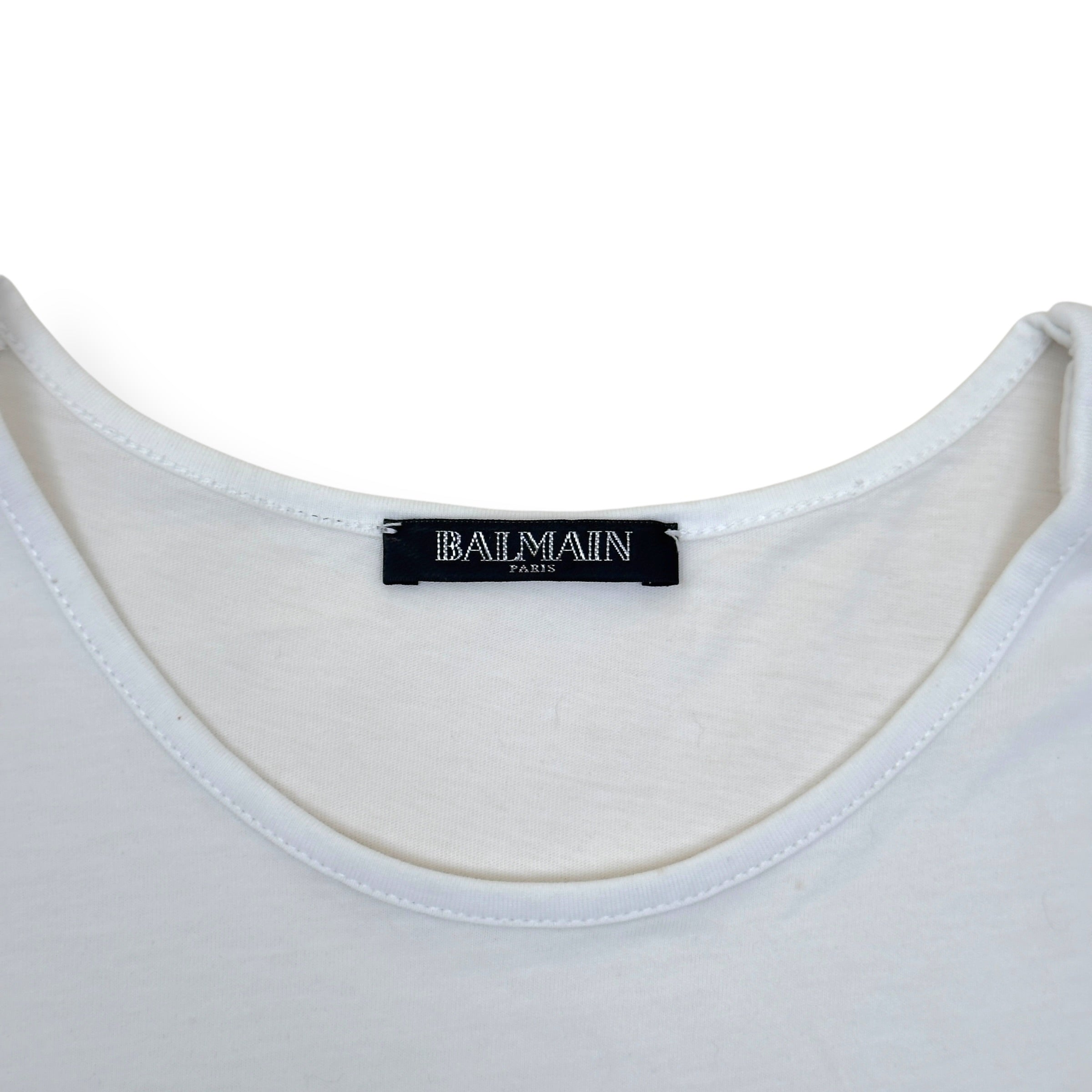 BALMAIN PARIS COTTON TANK TOP WHITE 34 / XS