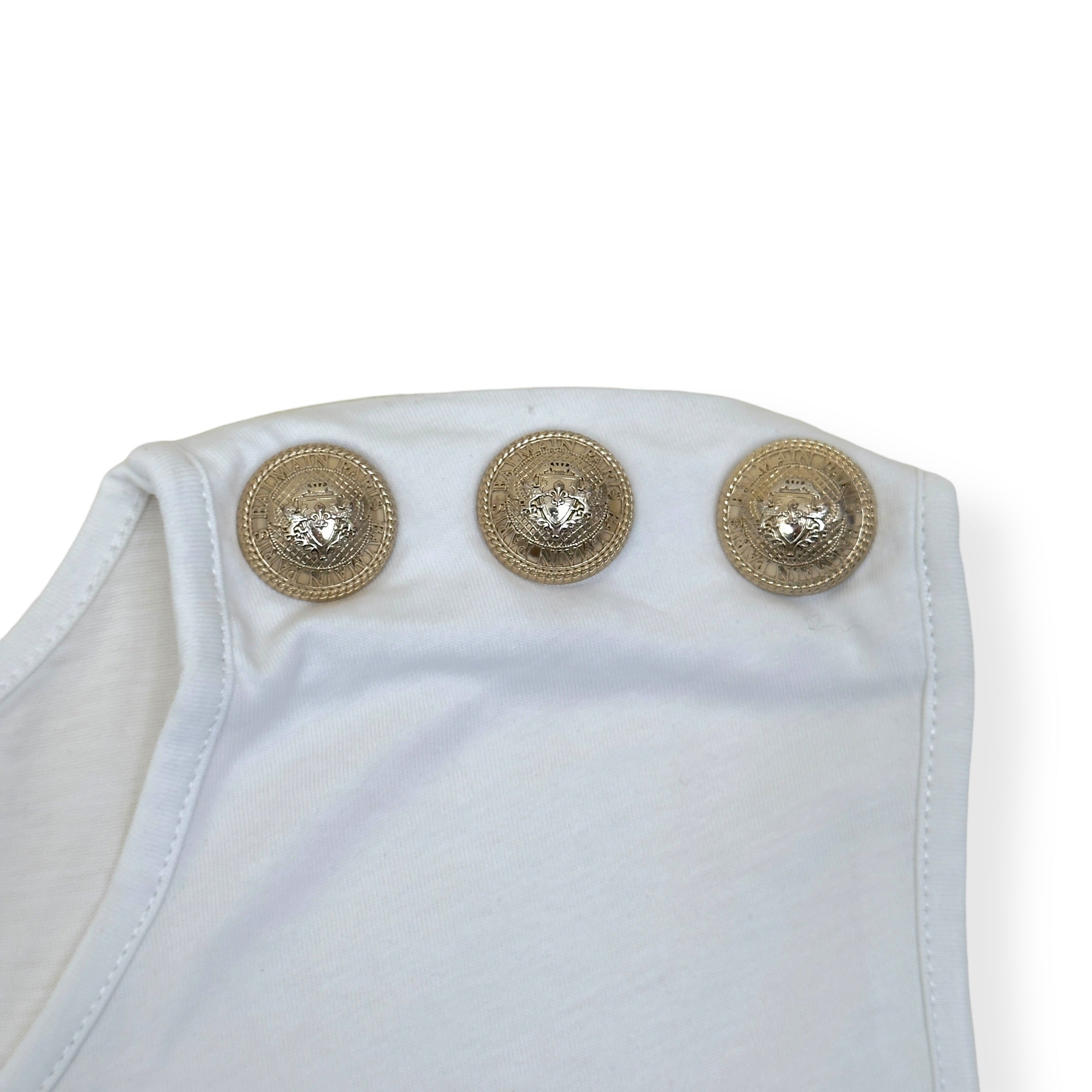 BALMAIN PARIS COTTON TANK TOP WHITE 34 / XS