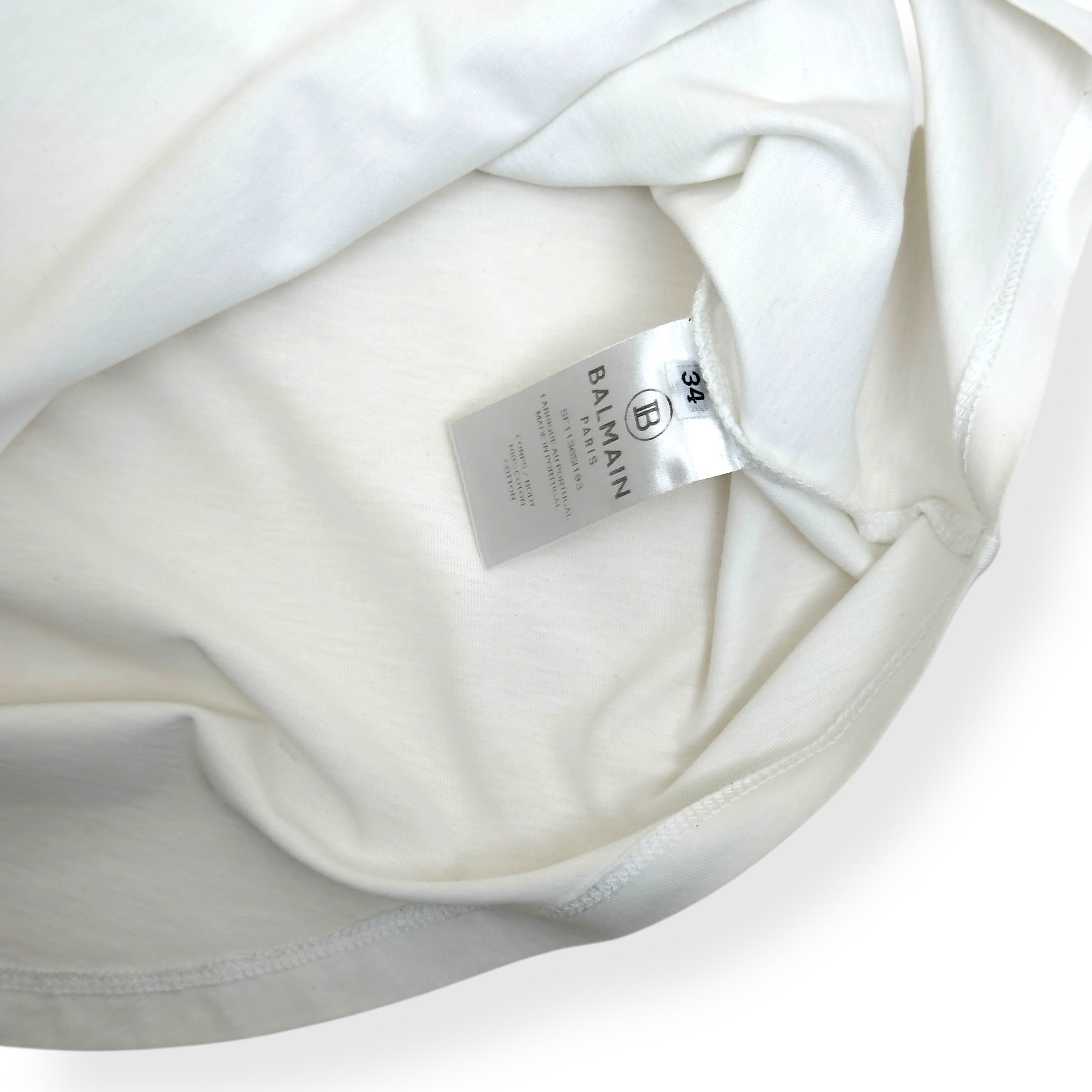 BALMAIN PARIS COTTON TANK TOP WHITE 34 / XS