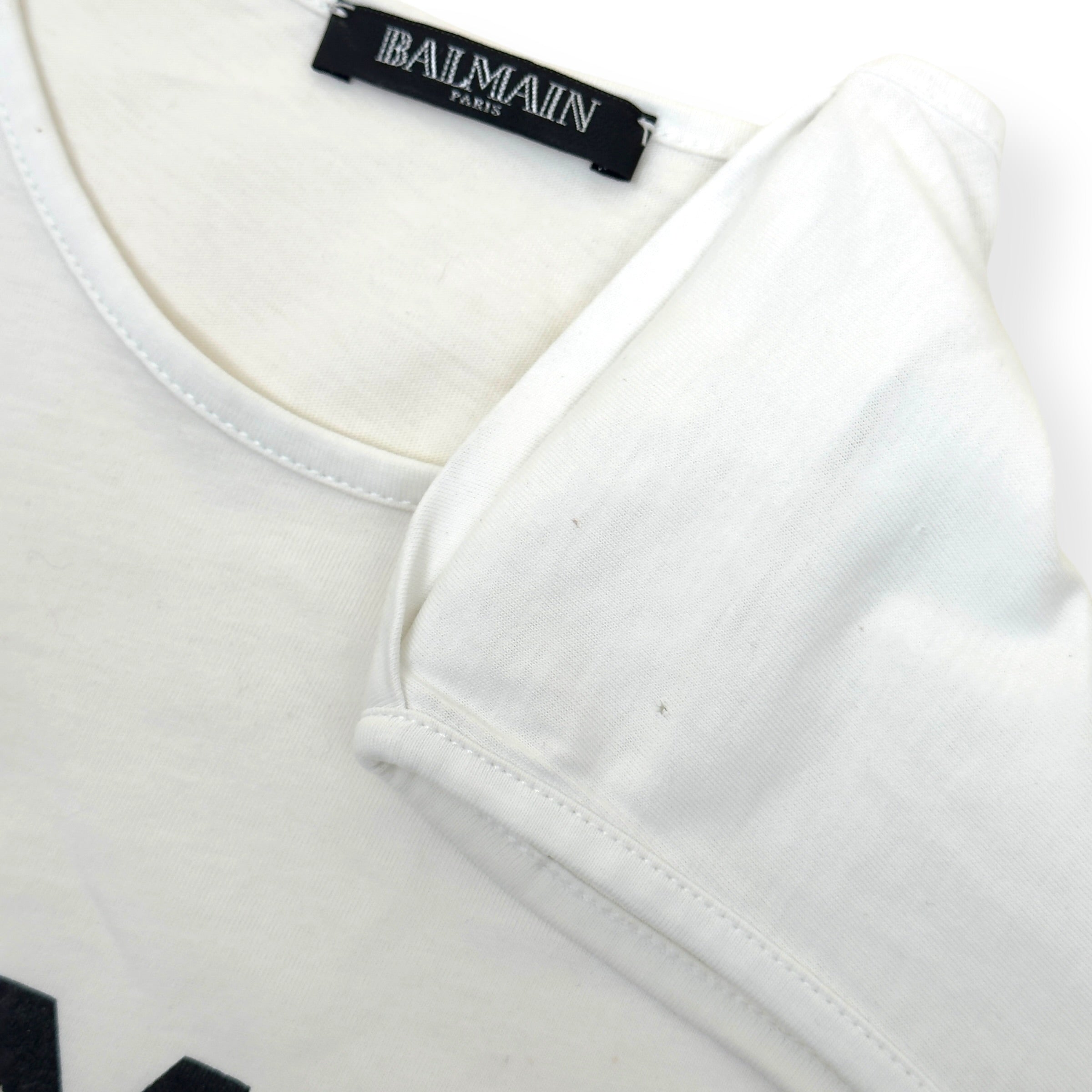 BALMAIN PARIS COTTON TANK TOP WHITE 34 / XS