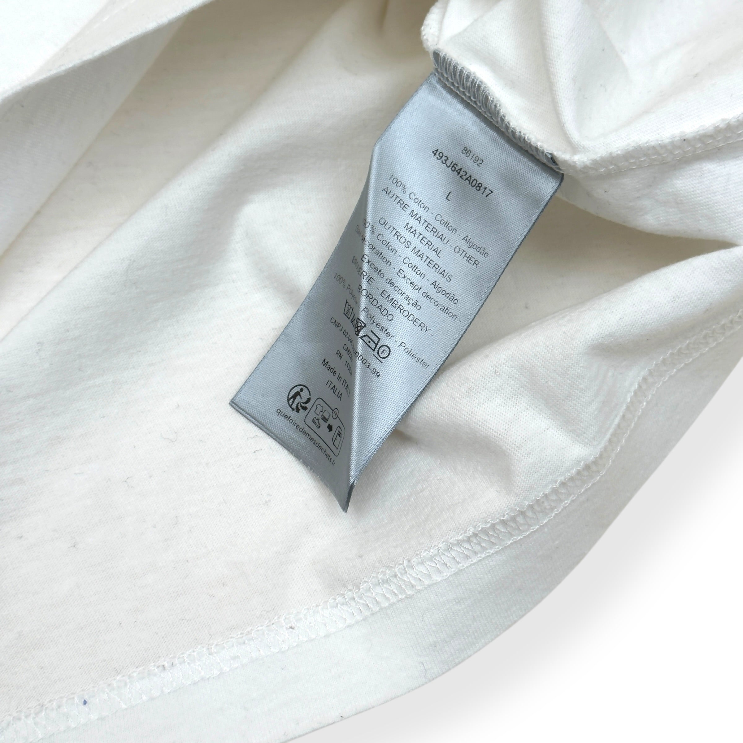 DIOR GRAPHIC PRINT COTTON T-SHIRT WHITE / BLUE L