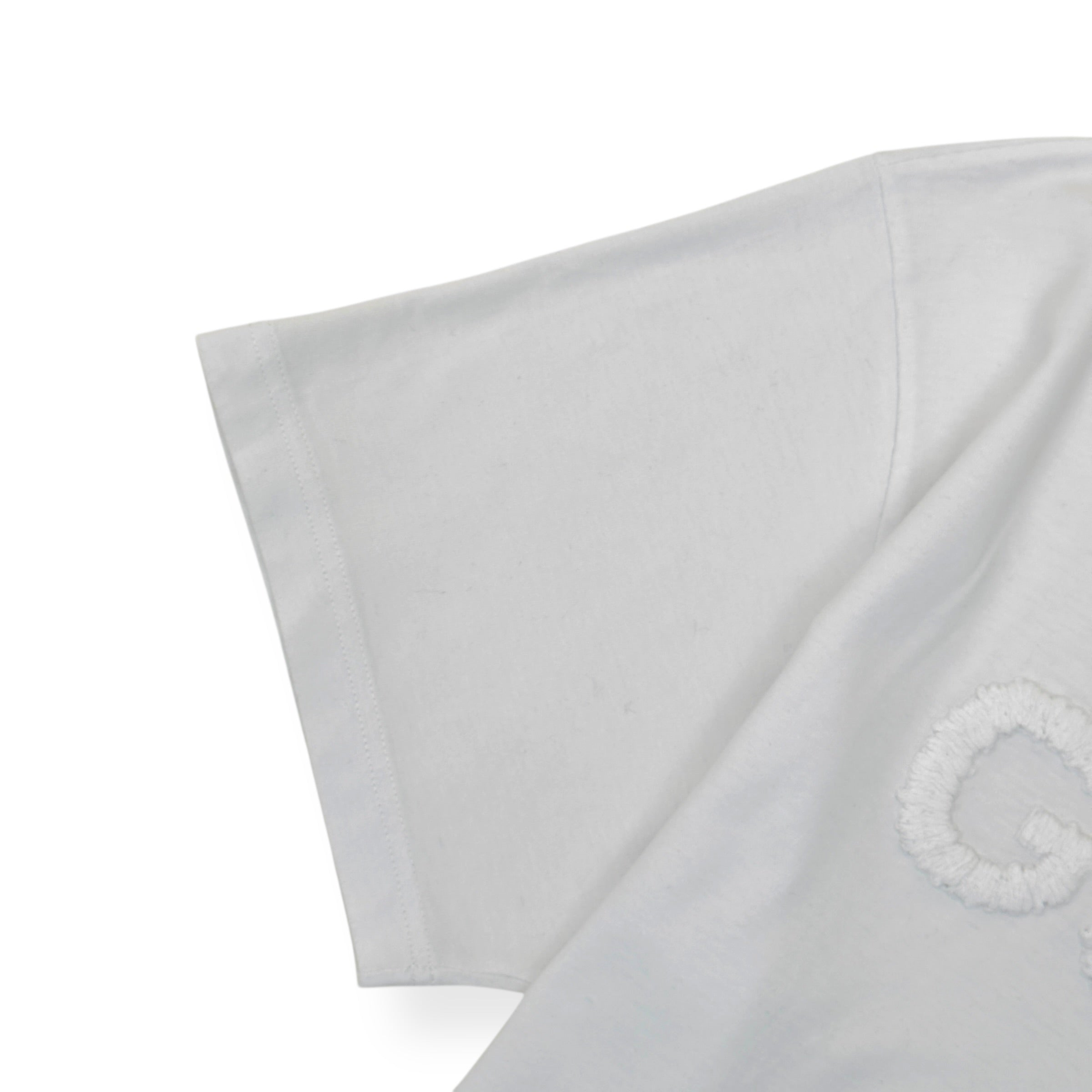 GUCCI EMBROIDERED LOGO COTTON T-SHIRT WHITE XL