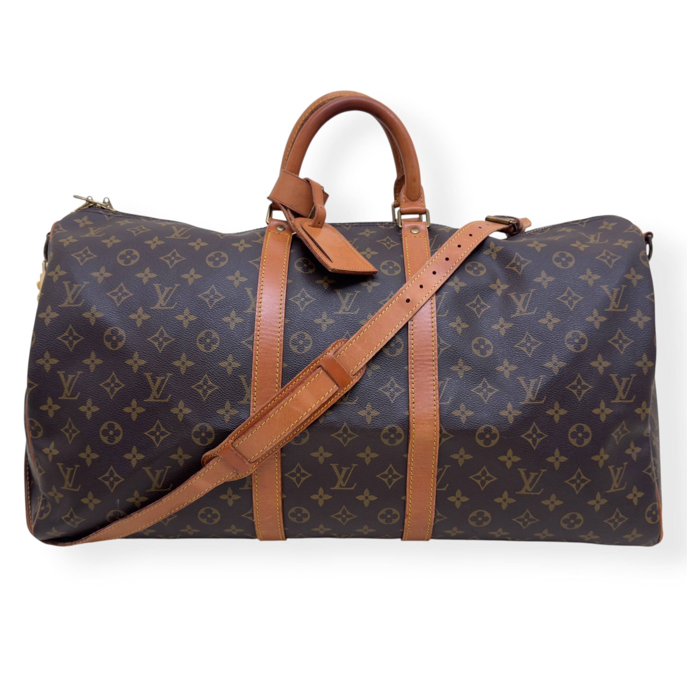 LOUIS VUITTON MONOGRAM CANVAS  KEEPALL BANDOULIERE BROWN 55
