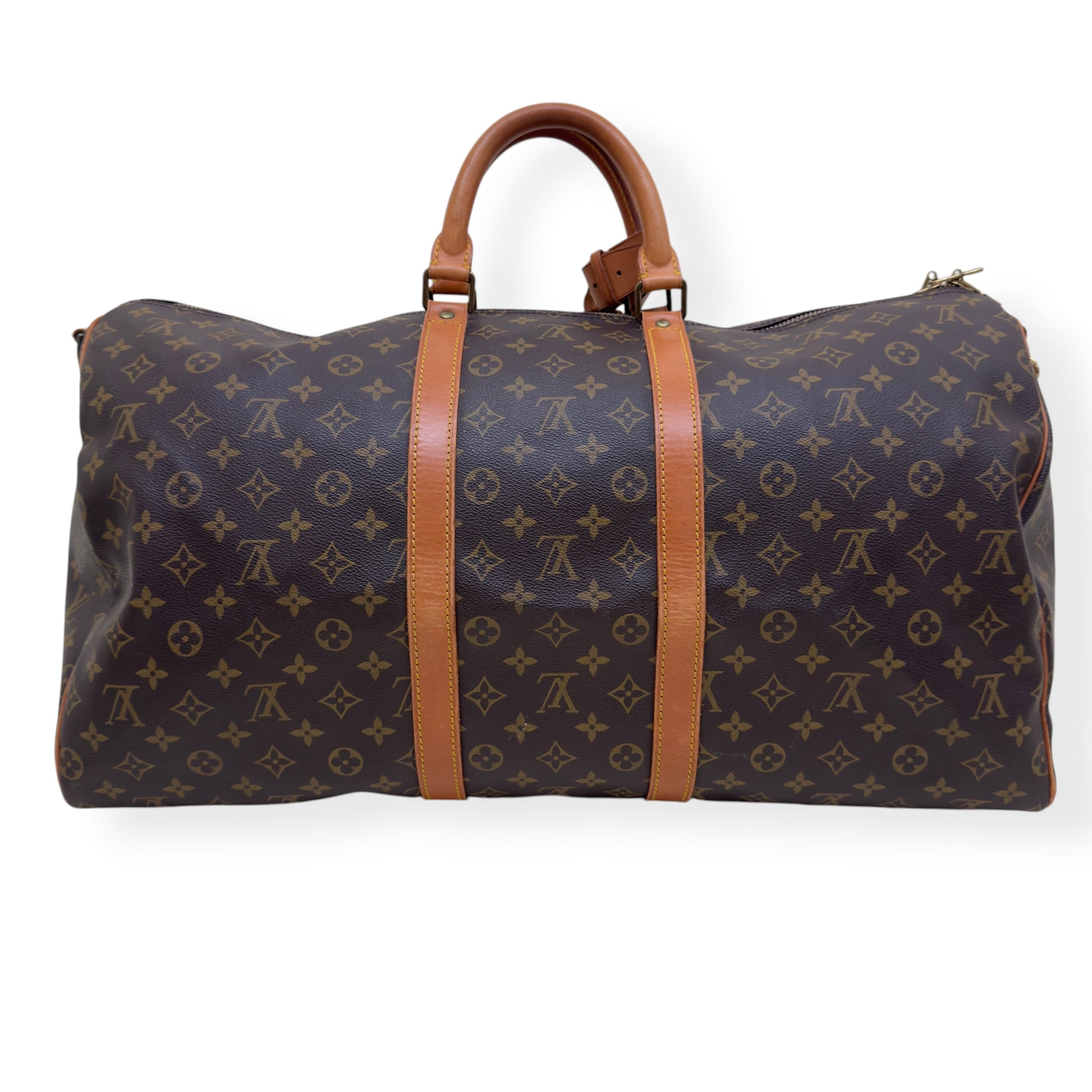 LOUIS VUITTON MONOGRAM CANVAS  KEEPALL BANDOULIERE BROWN 55
