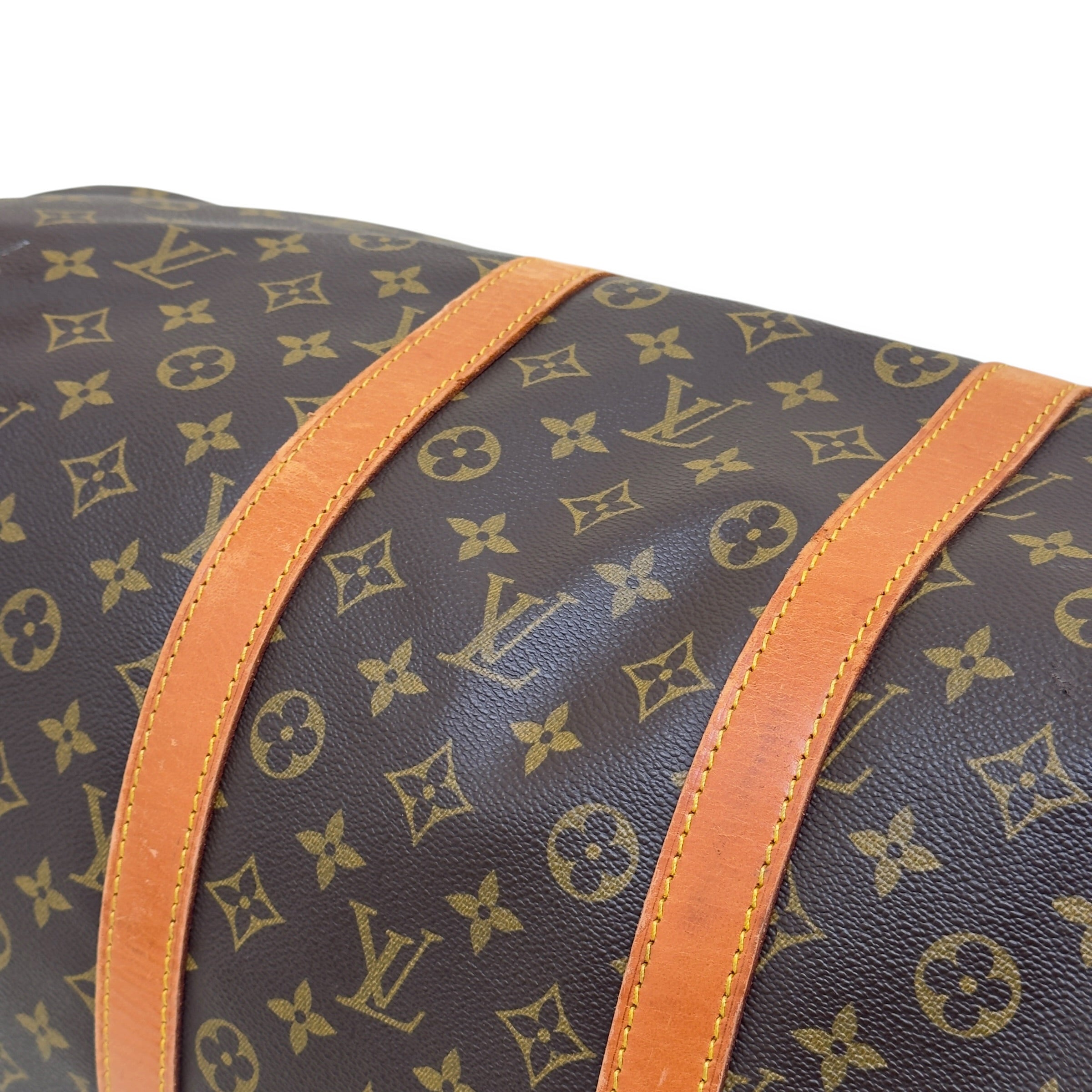 LOUIS VUITTON MONOGRAM CANVAS  KEEPALL BANDOULIERE BROWN 55