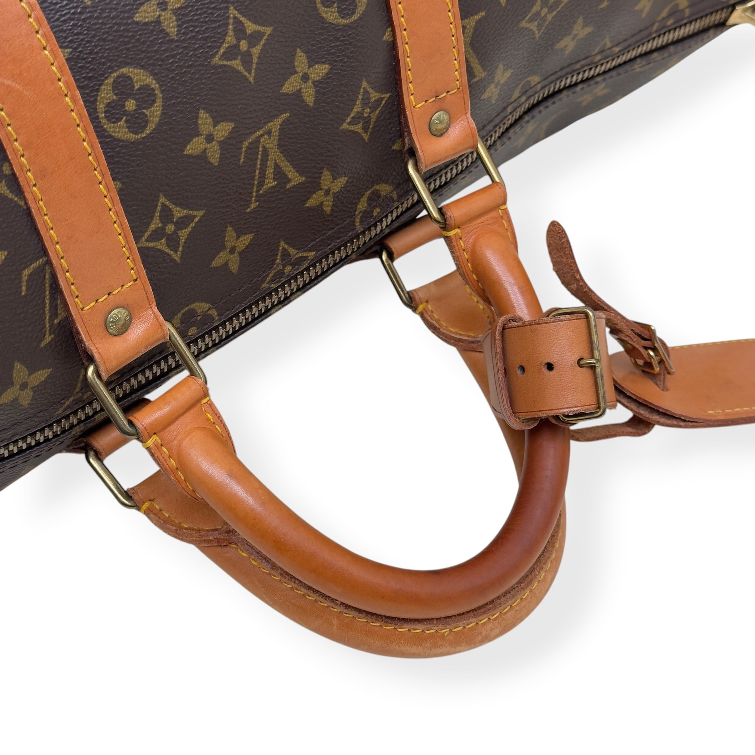 LOUIS VUITTON MONOGRAM CANVAS  KEEPALL BANDOULIERE BROWN 55