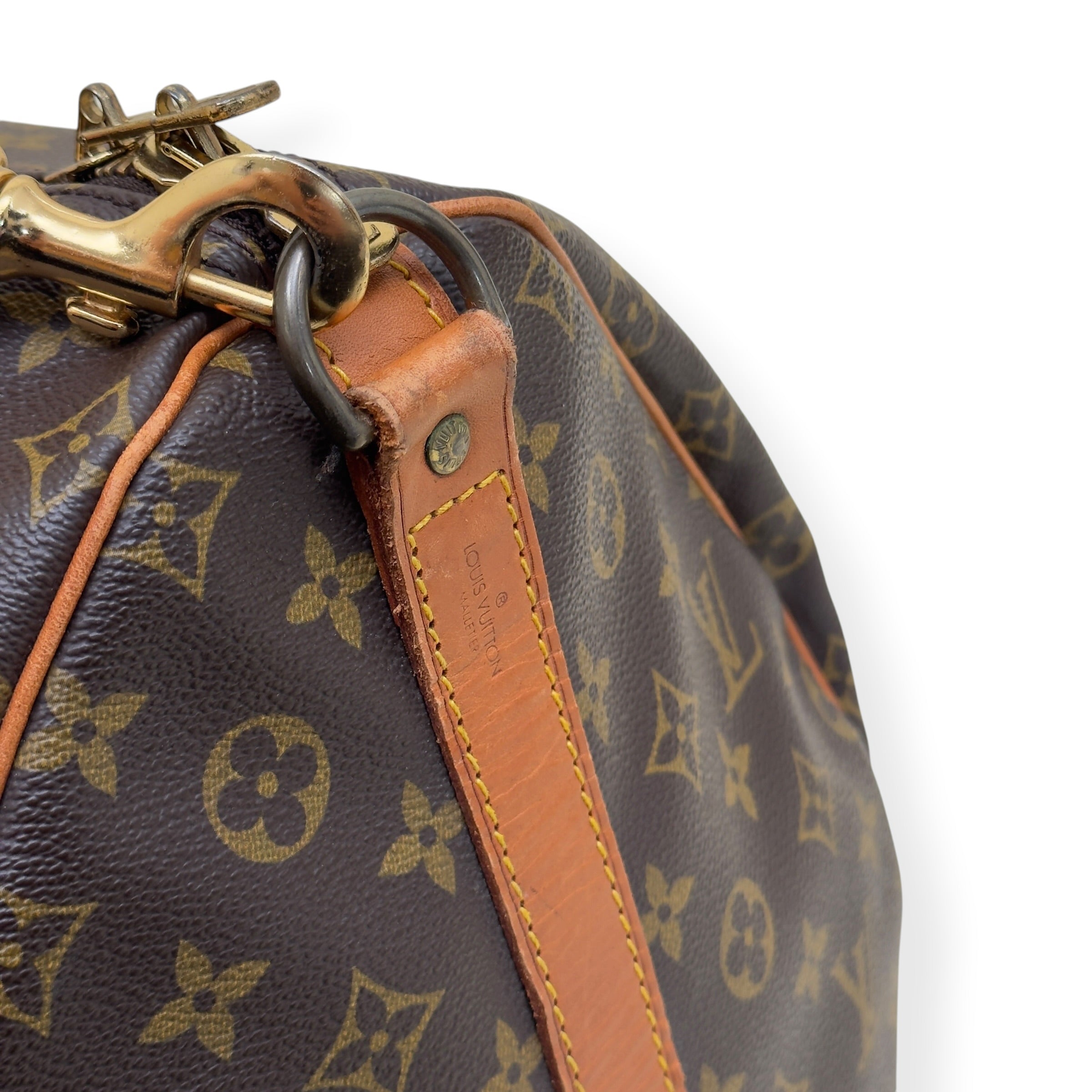 LOUIS VUITTON MONOGRAM CANVAS  KEEPALL BANDOULIERE BROWN 55