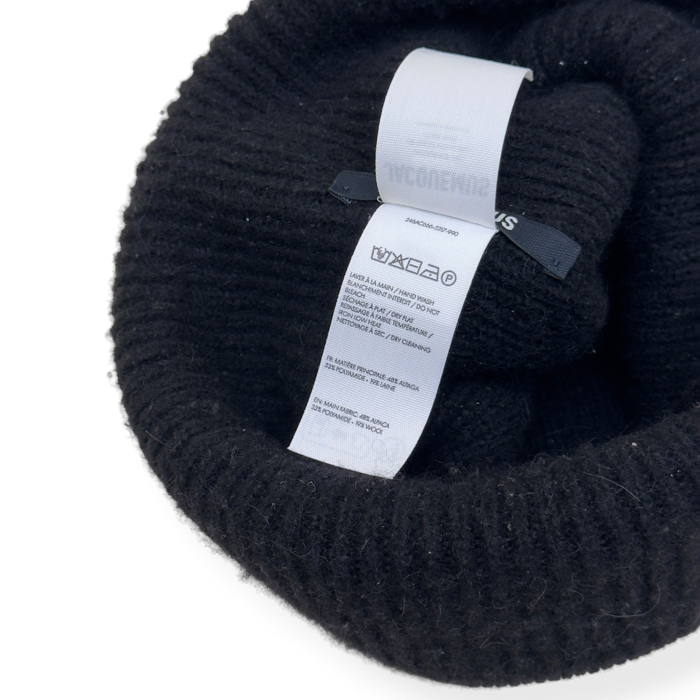 JACQUEMUS ALPACA KNIT BEANIE BLACK O/S