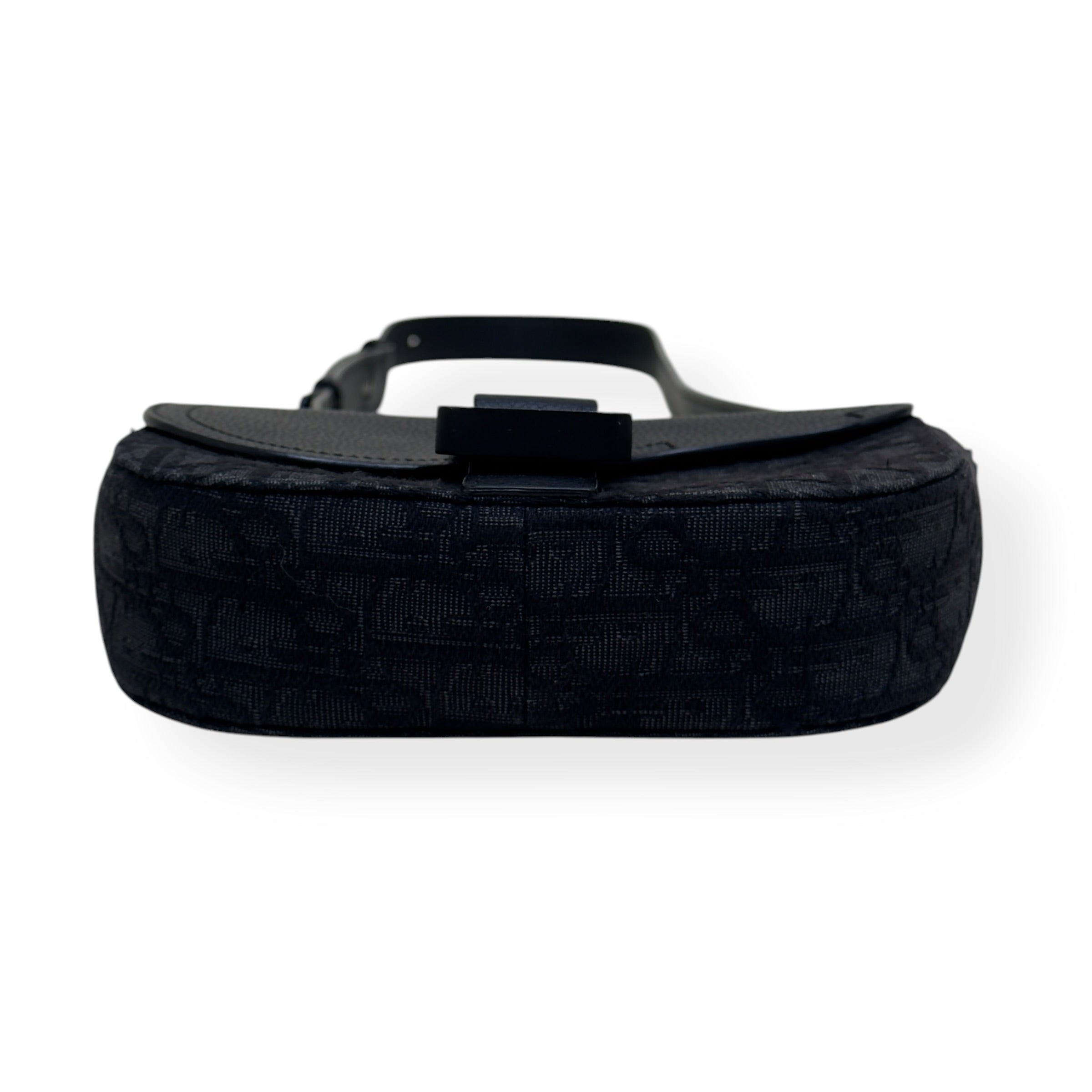 DIOR SADDLE OBLIQUE JACQUARD MESSENGER BAG BLACK MINI