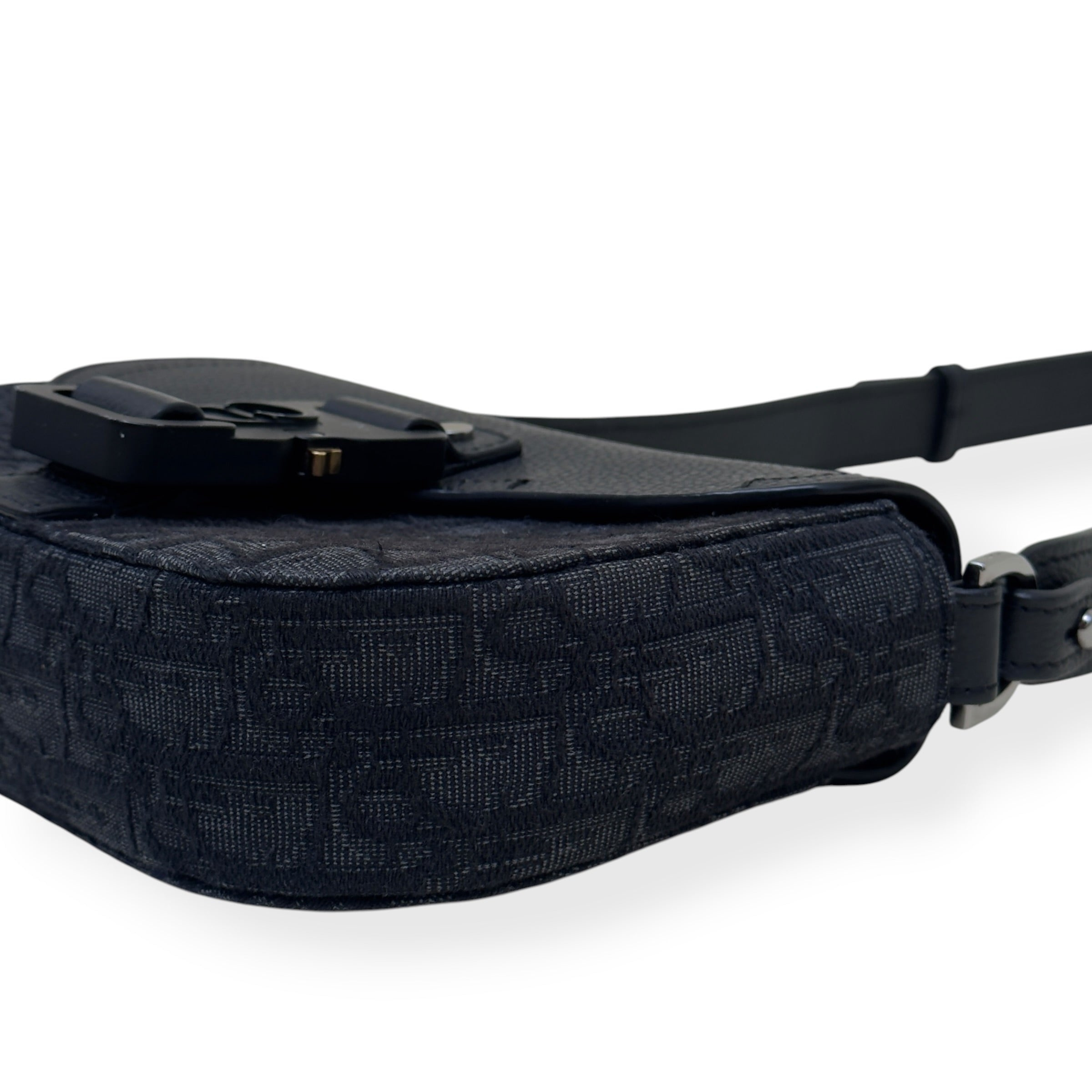 DIOR SADDLE OBLIQUE JACQUARD MESSENGER BAG BLACK MINI
