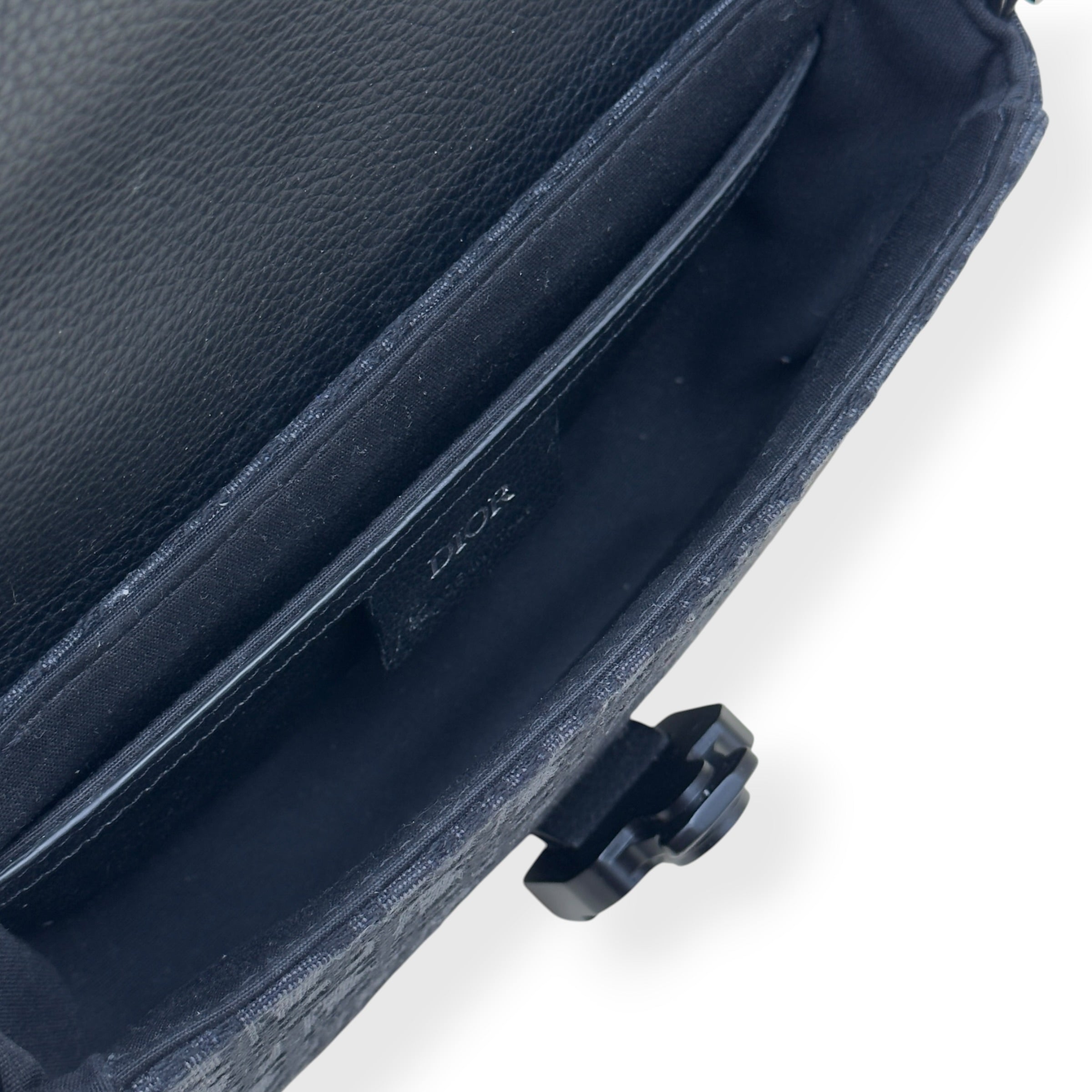 DIOR SADDLE OBLIQUE JACQUARD MESSENGER BAG BLACK MINI