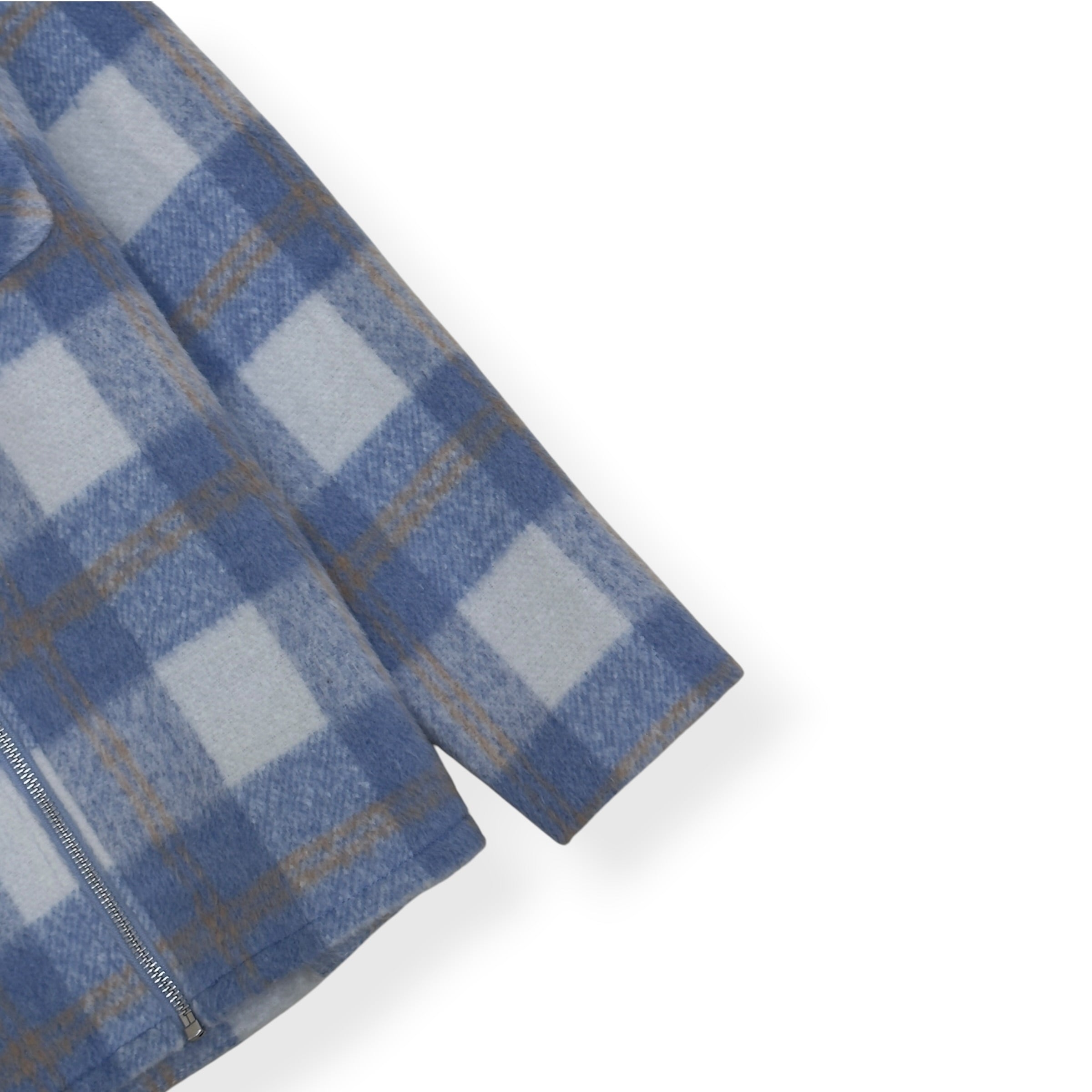 MANIERE DE VOIR CHECK WOOL BLEND JACKET BLUE / GREY M
