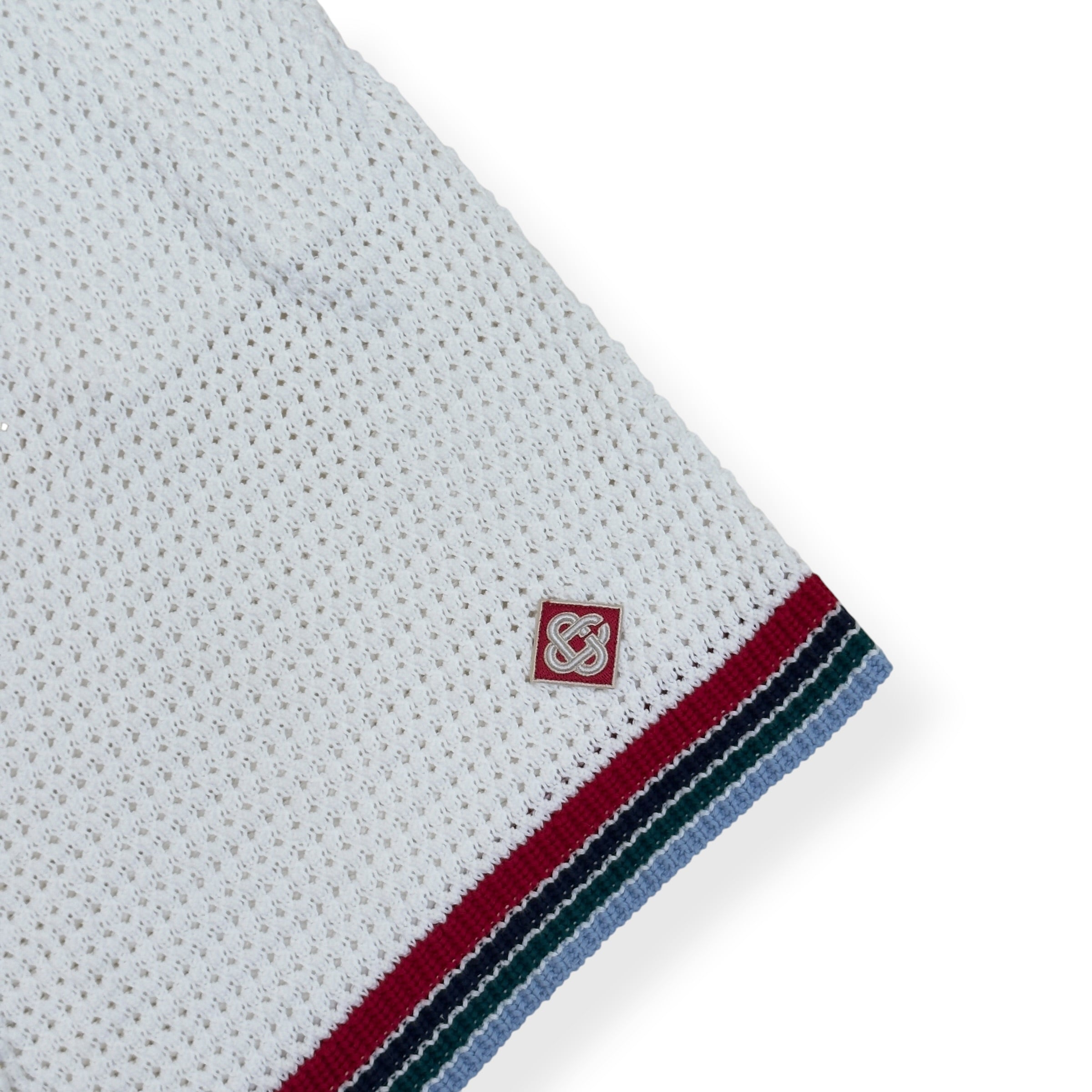 CASABLANCA CROCHET KNIT SHORTS WHITE L