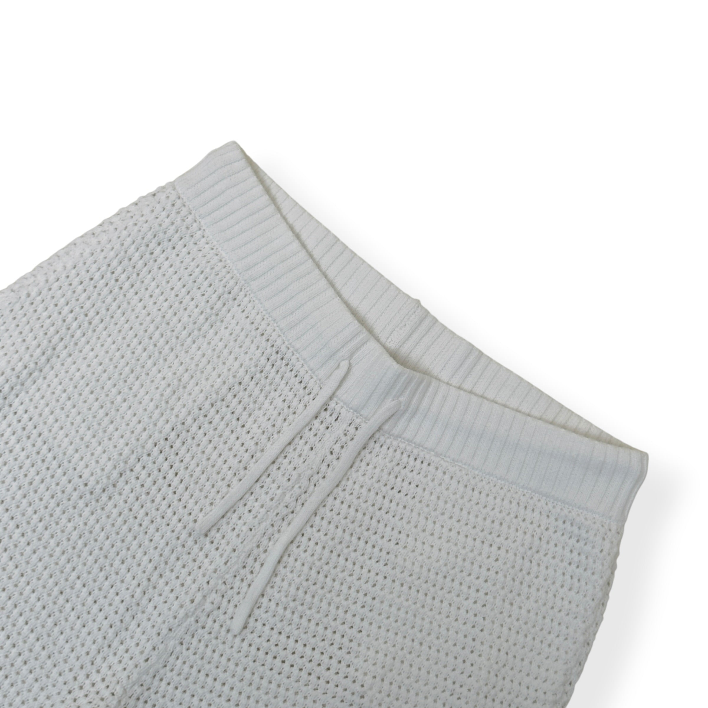 CASABLANCA CROCHET KNIT SHORTS WHITE L
