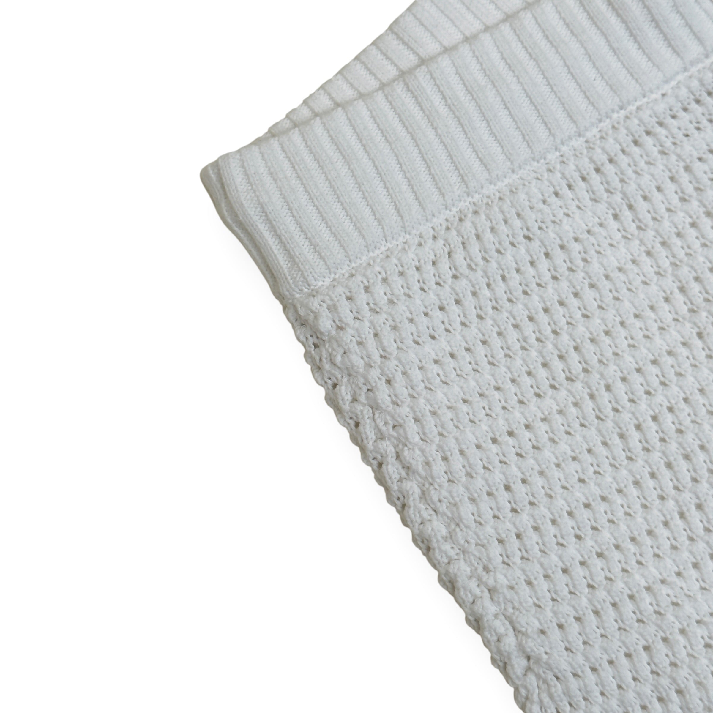 CASABLANCA CROCHET KNIT SHORTS WHITE L