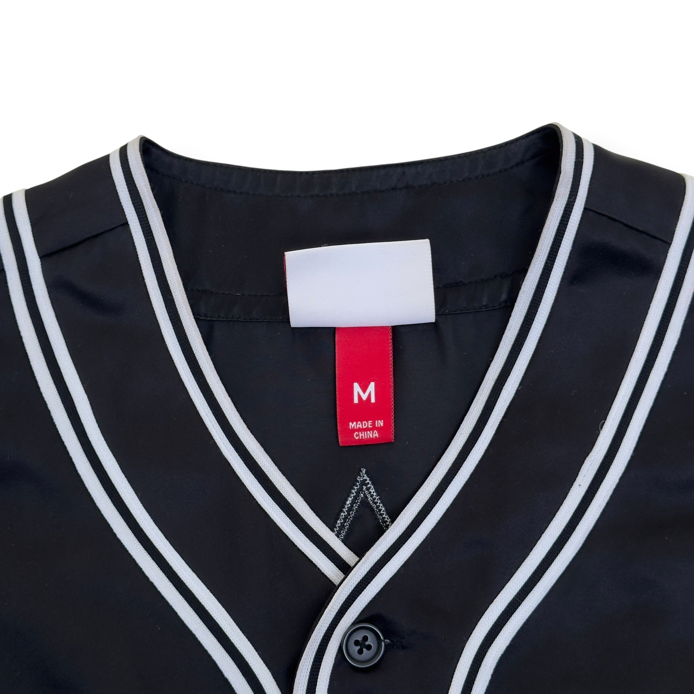 SUPREME MITCHELL & NESS SATIN BASEBALL JERSEY BLACK M