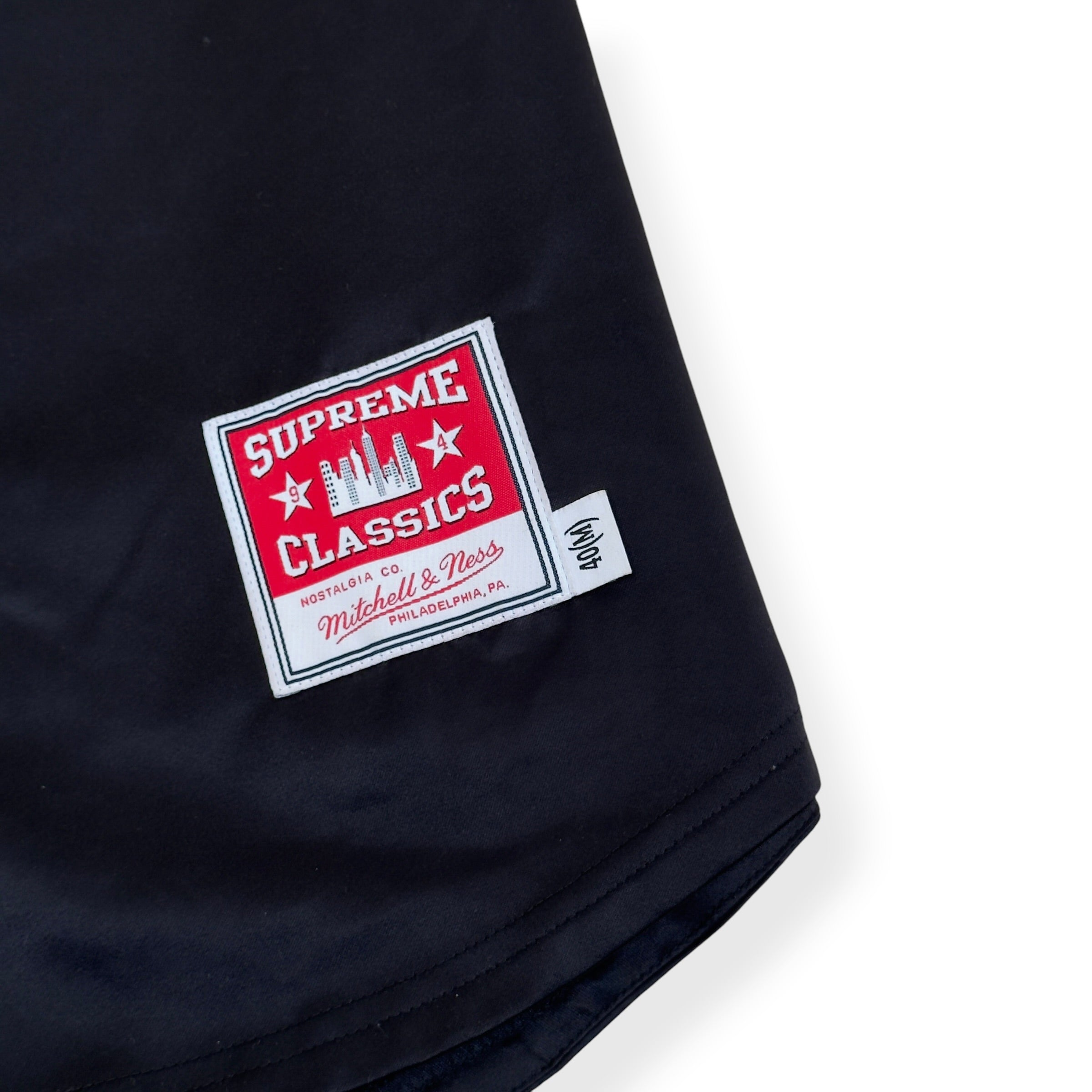 SUPREME MITCHELL & NESS SATIN BASEBALL JERSEY BLACK M