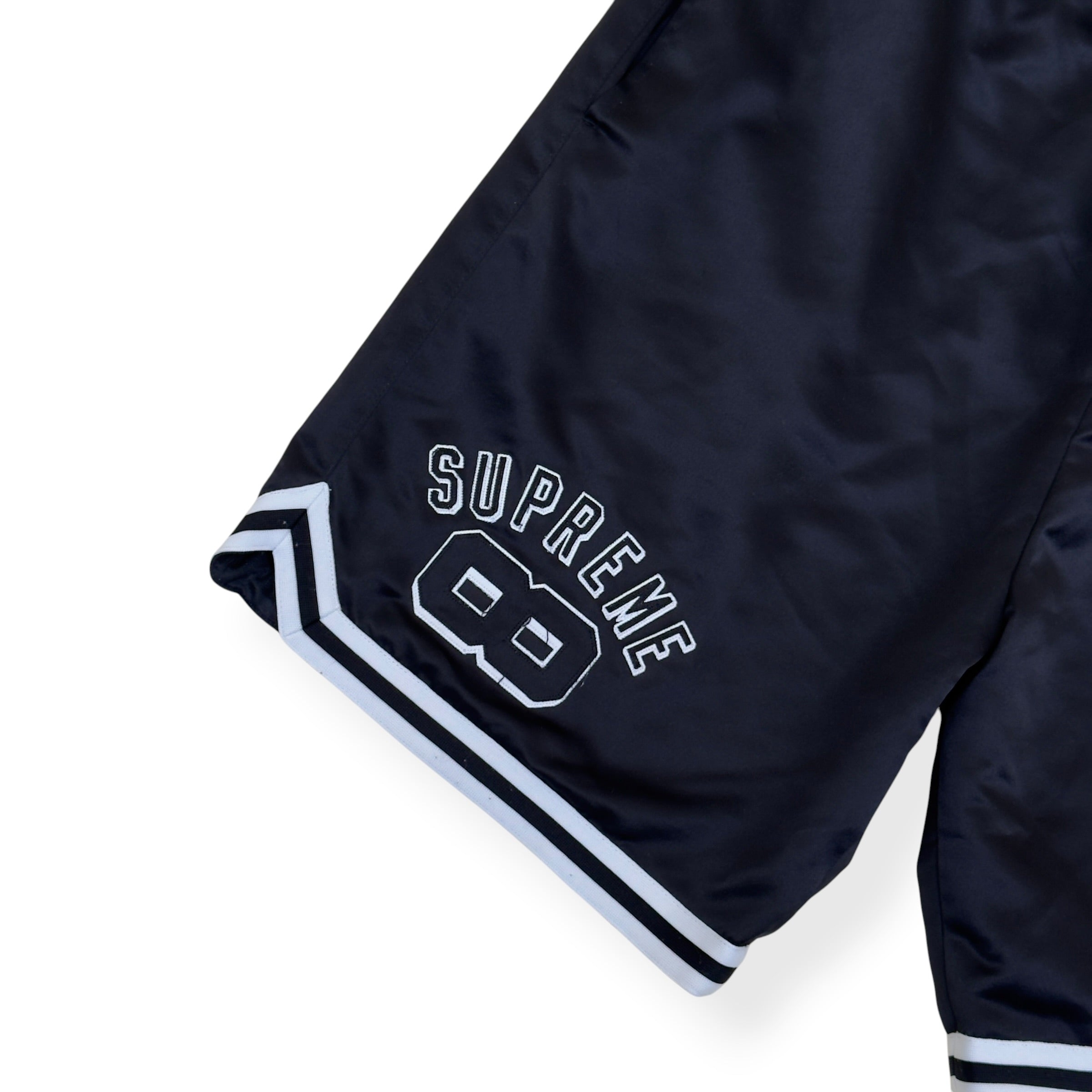 SUPREME MITCHELL & NESS SATIN SHORTS BLACK M