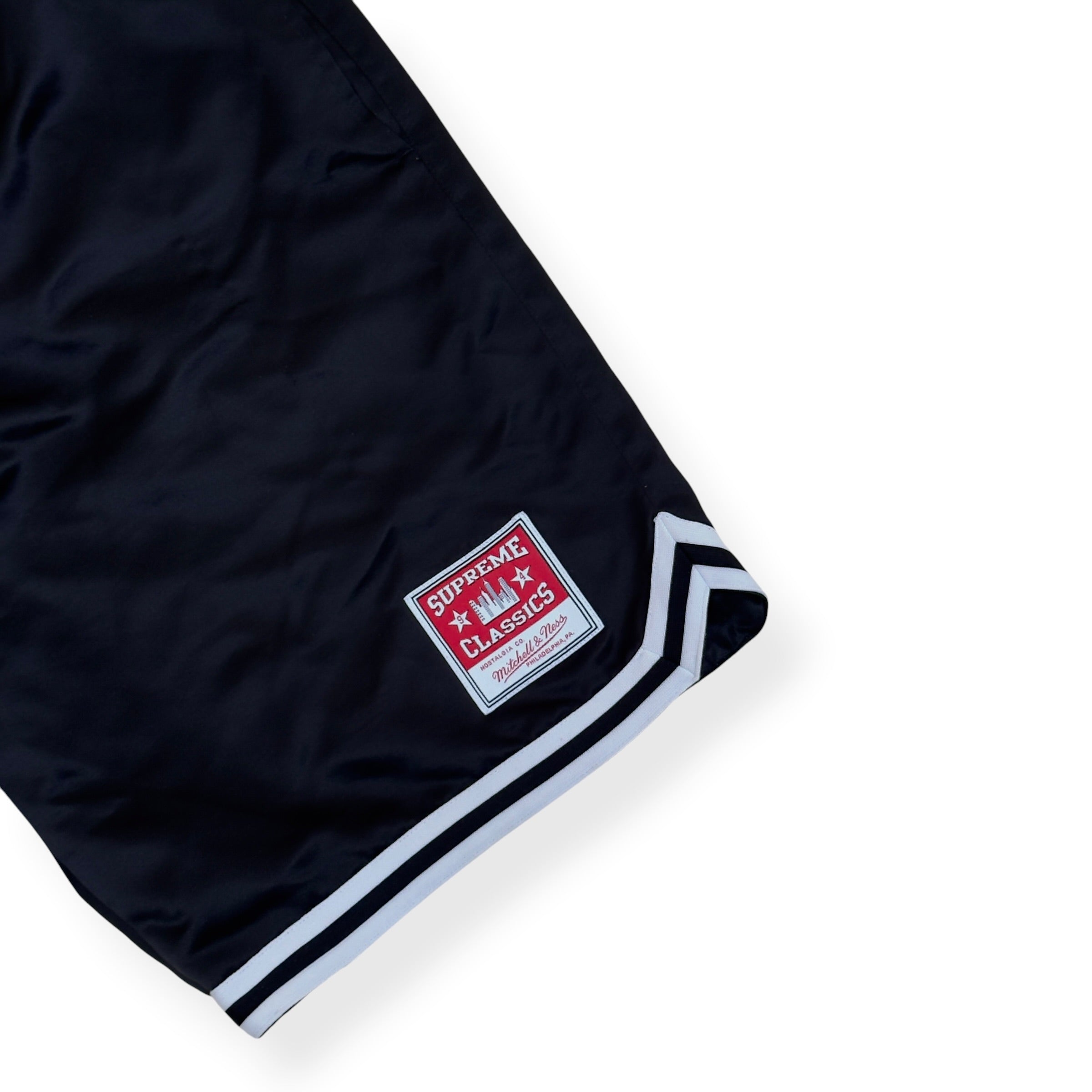 SUPREME MITCHELL & NESS SATIN SHORTS BLACK M