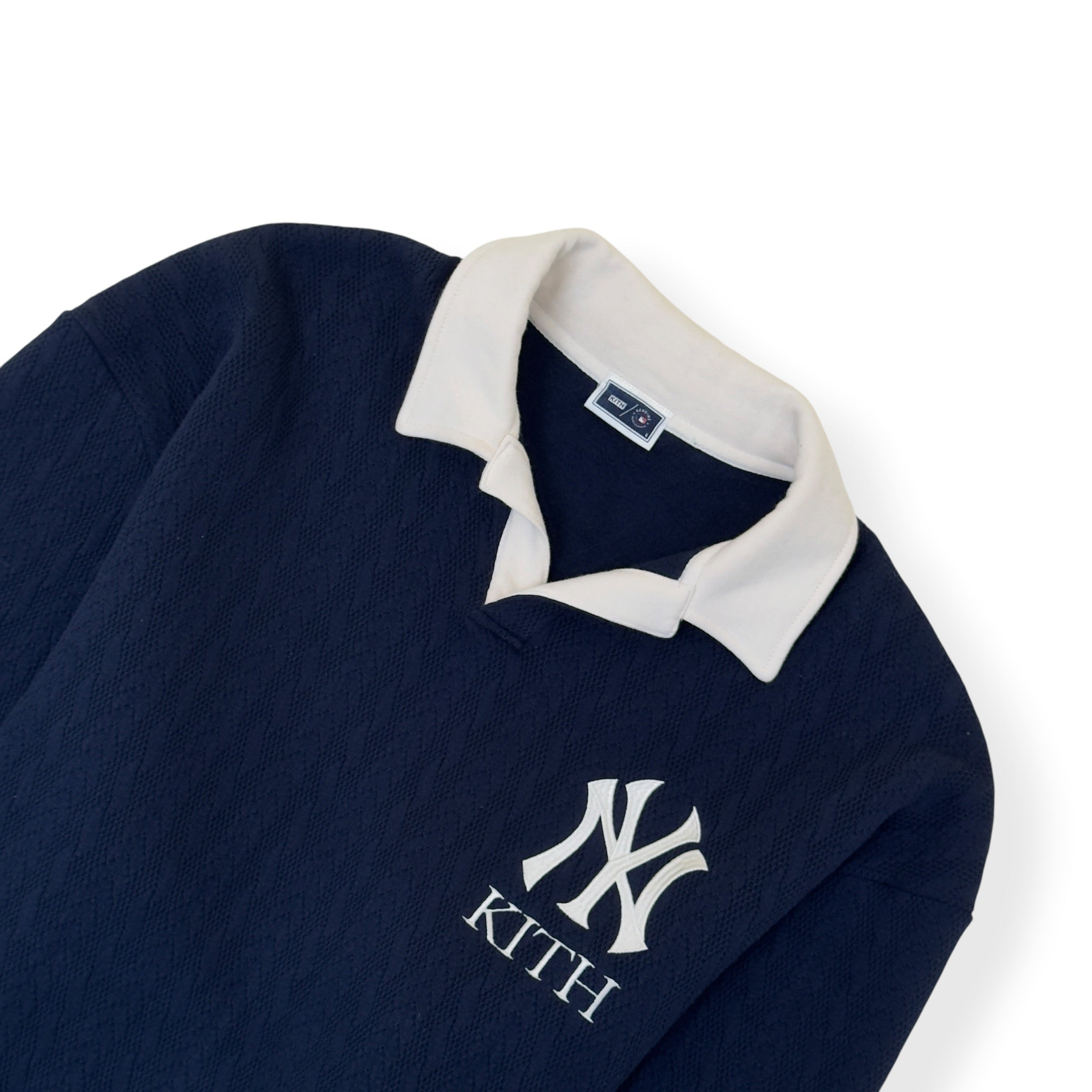 KITH X NEW YORK YANKEES CABLE FLEECE NELSON SWEATSHIRT NAVY L