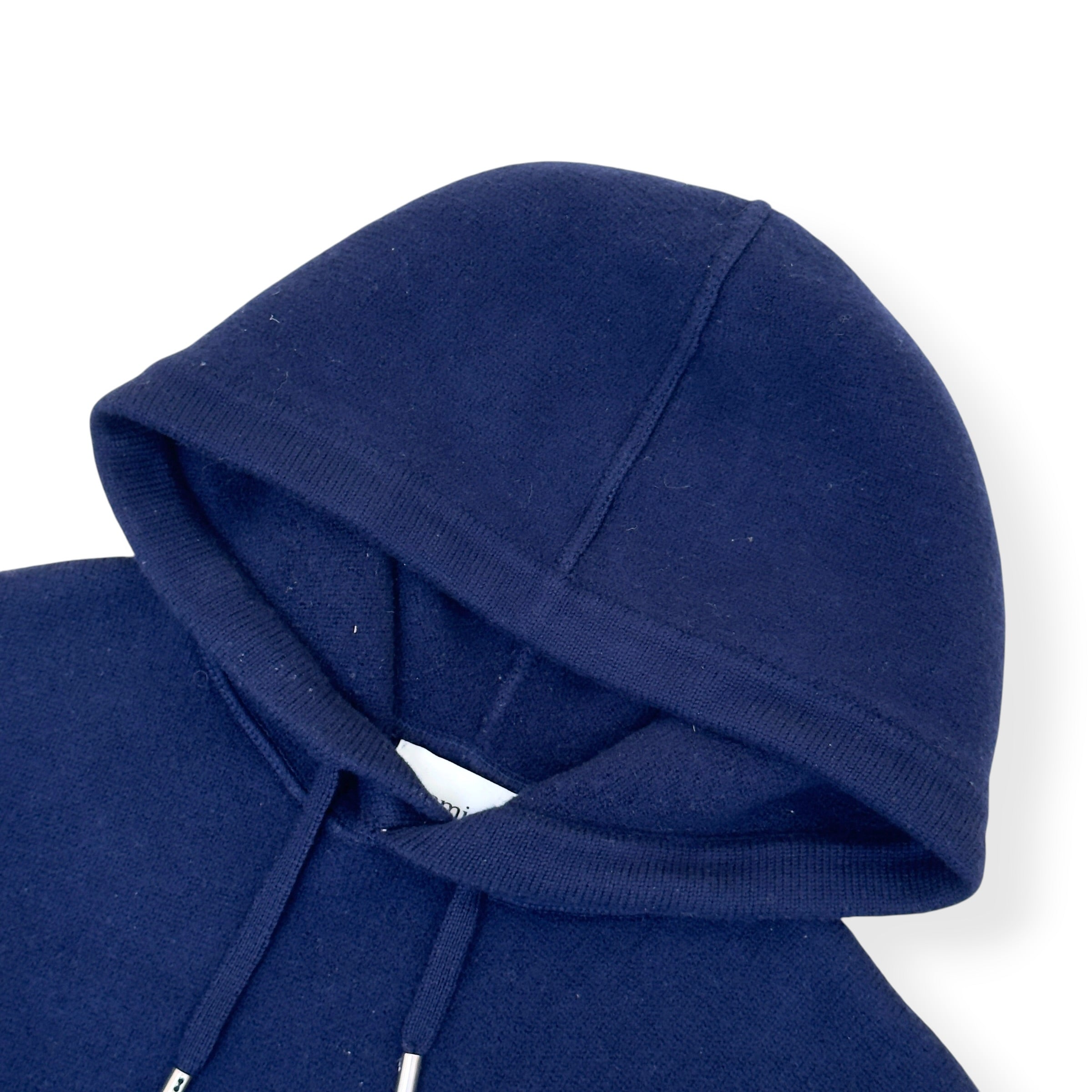 AMI PARIS A HEART KNITTED HOODIE NAVY L