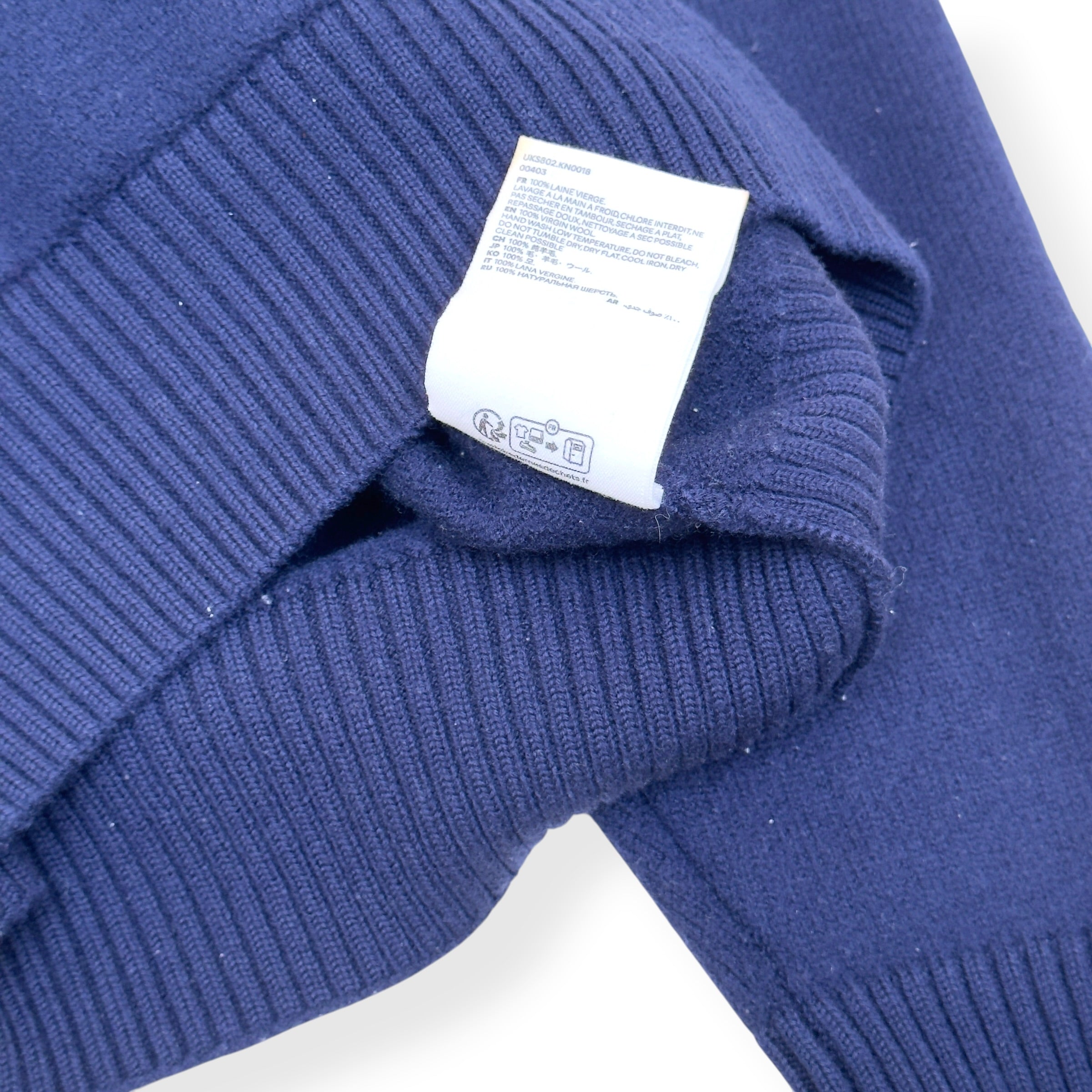 AMI PARIS A HEART KNITTED HOODIE NAVY L