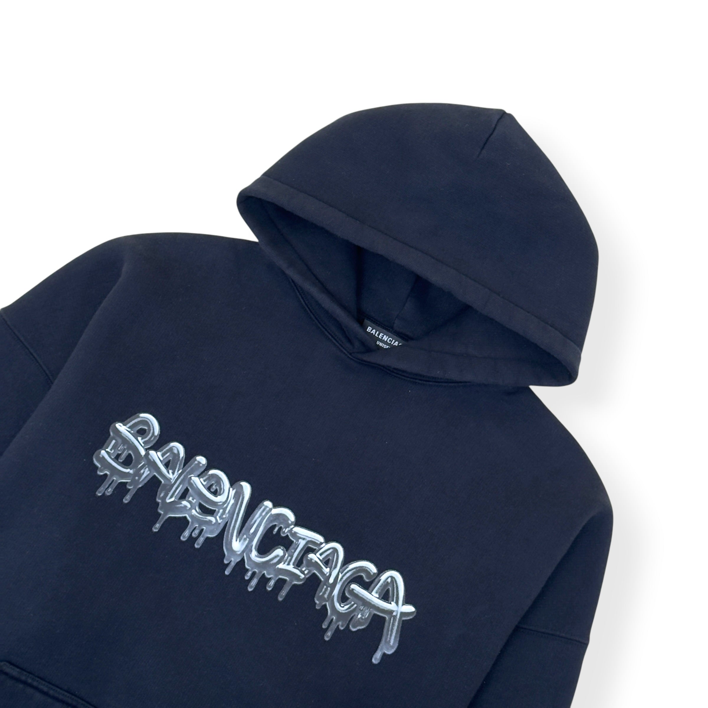BALENCIAGA SLIME DRIP LOGO HOODIE BLACK 2 / M