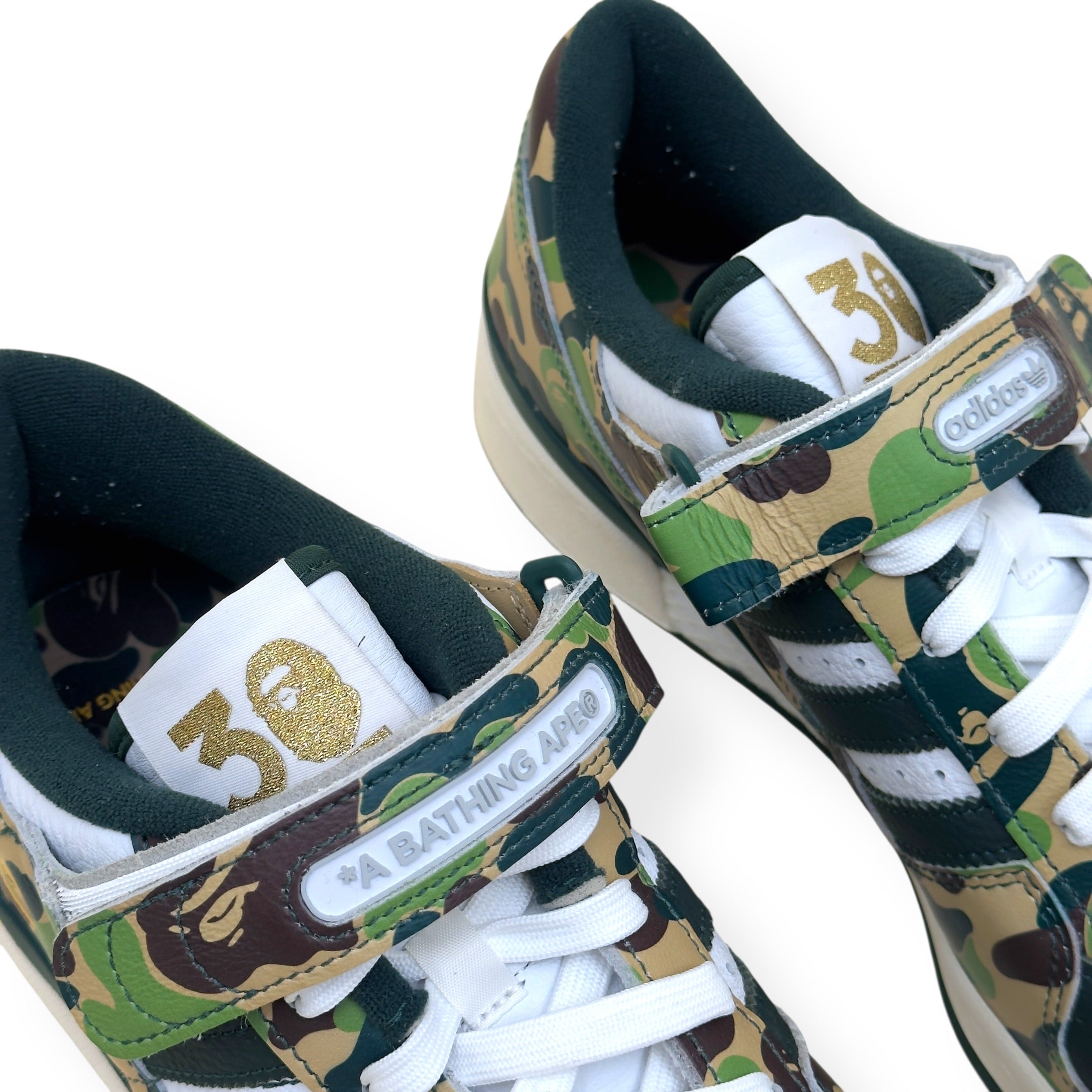 ADIDAS X BAPE FORUM 84 LOW  ‘30TH ANNIVERSARY’ SNEAKER GREEN UK10.5