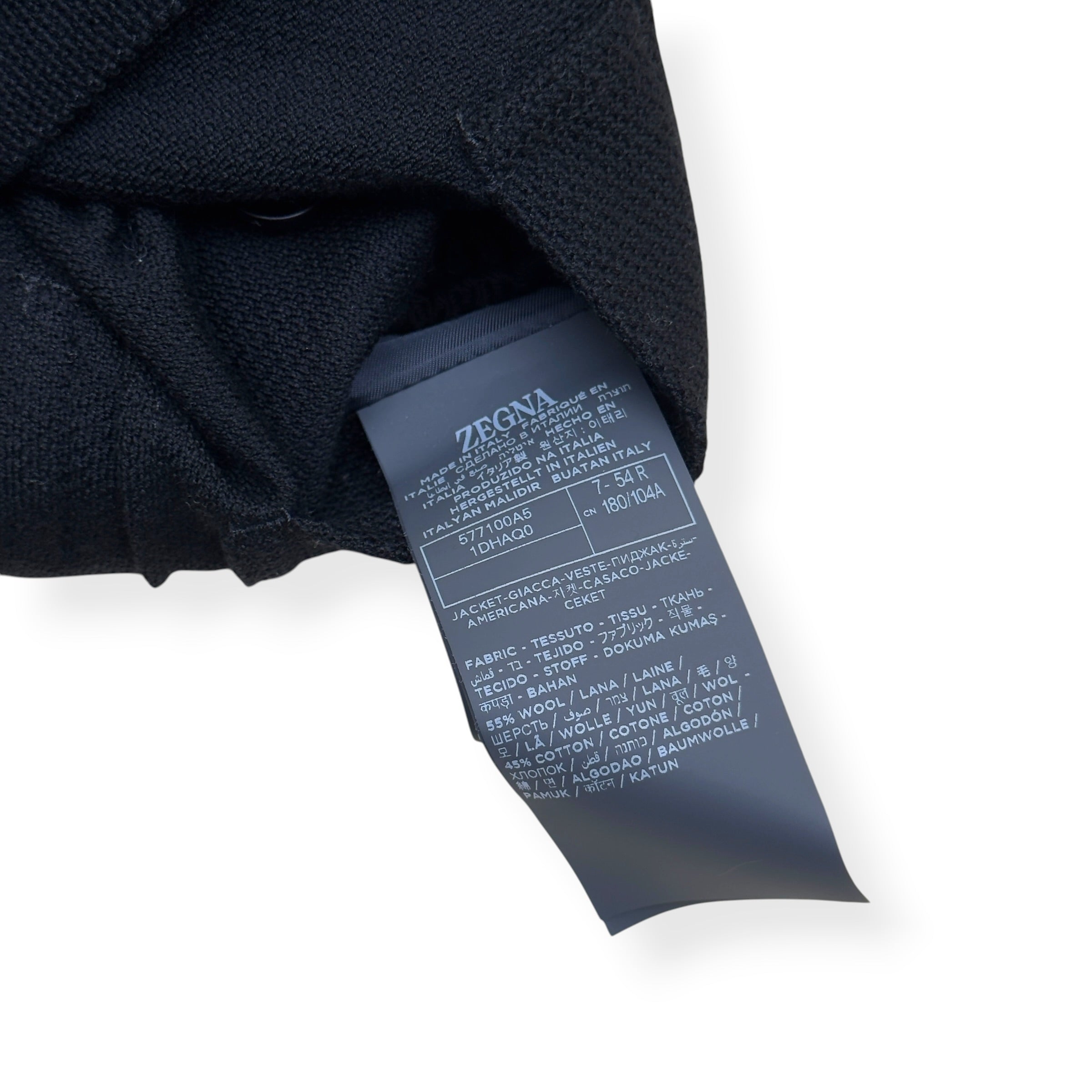 ZEGNA JERSEYWEAR WOOL / COTTON CHORE JACKET BLACK 54 / XL