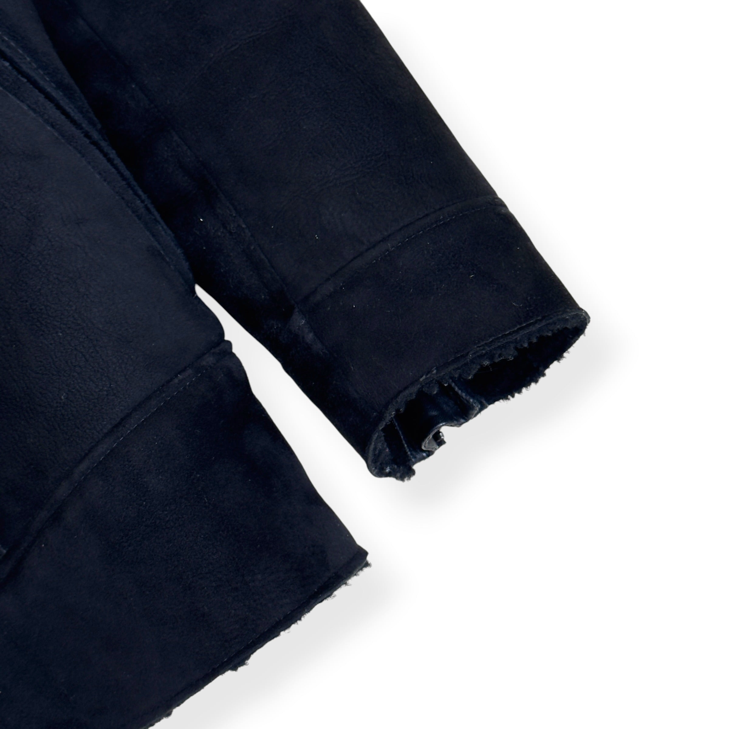 SCOTCH & SODA SHEARLING LEATHER BIKER JACKET BLACK M