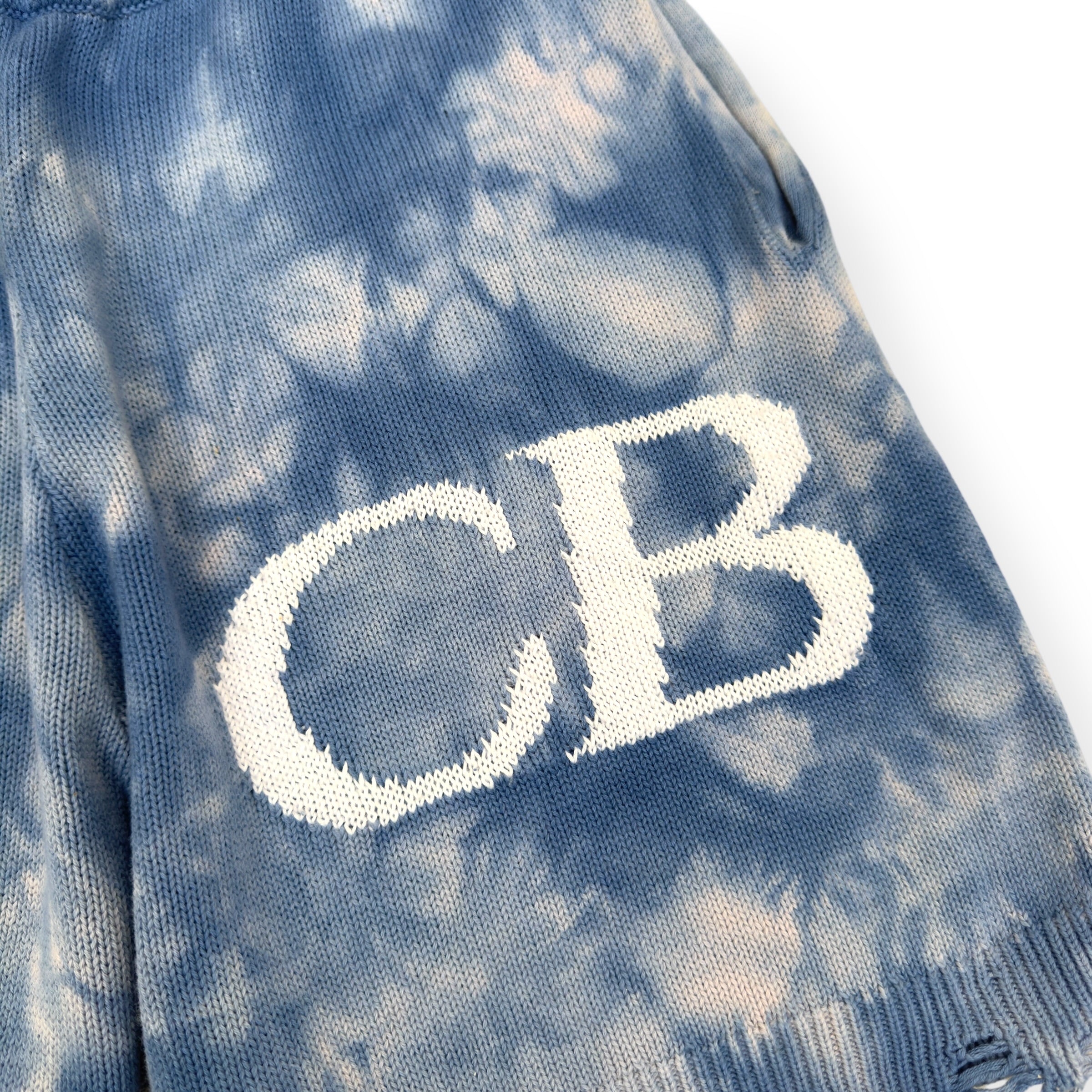 COLE BUXTON DISTRESSED KNIT SHORTS COBALT BLUE M