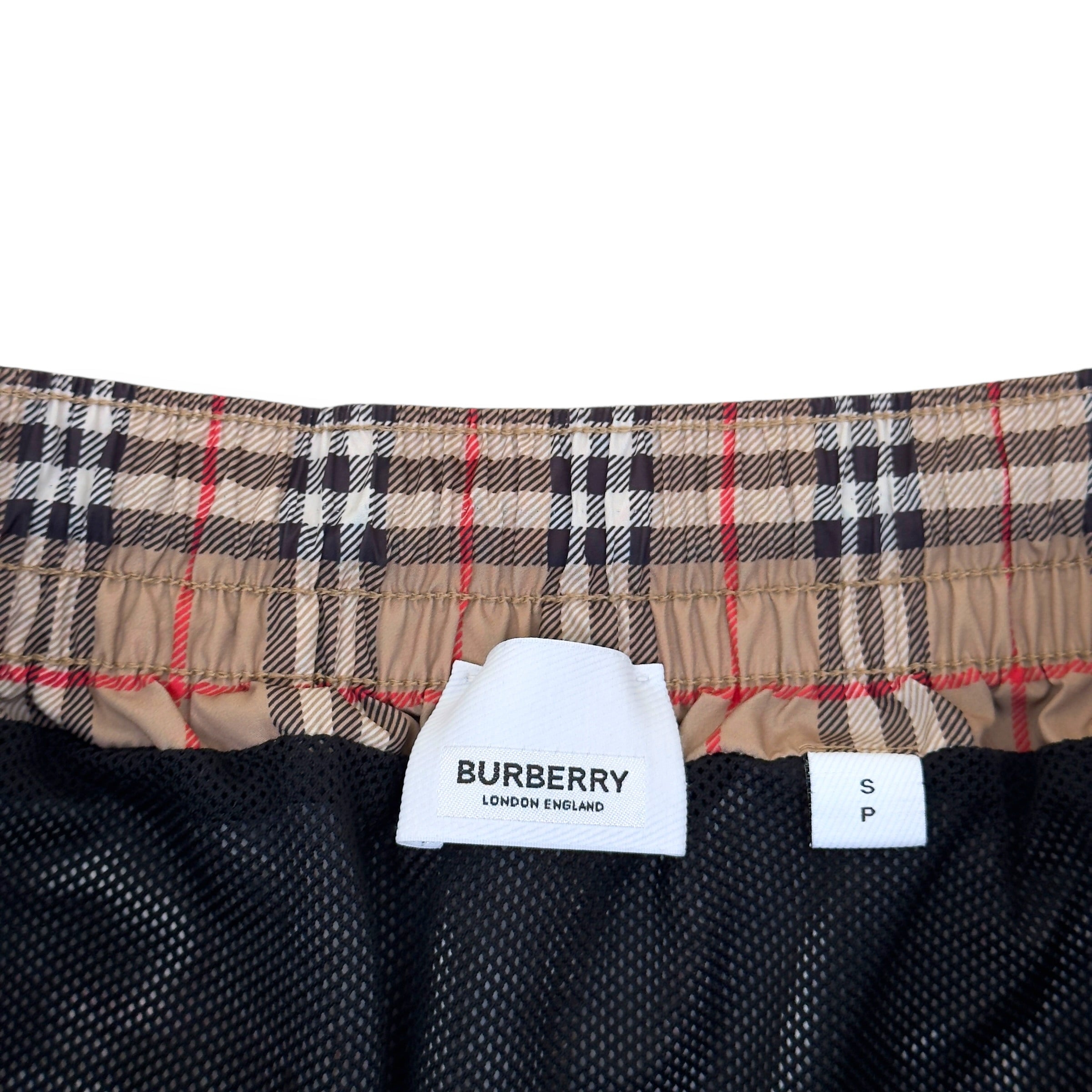 BURBERRY CHECK SWIM SHORTS BEIGE S