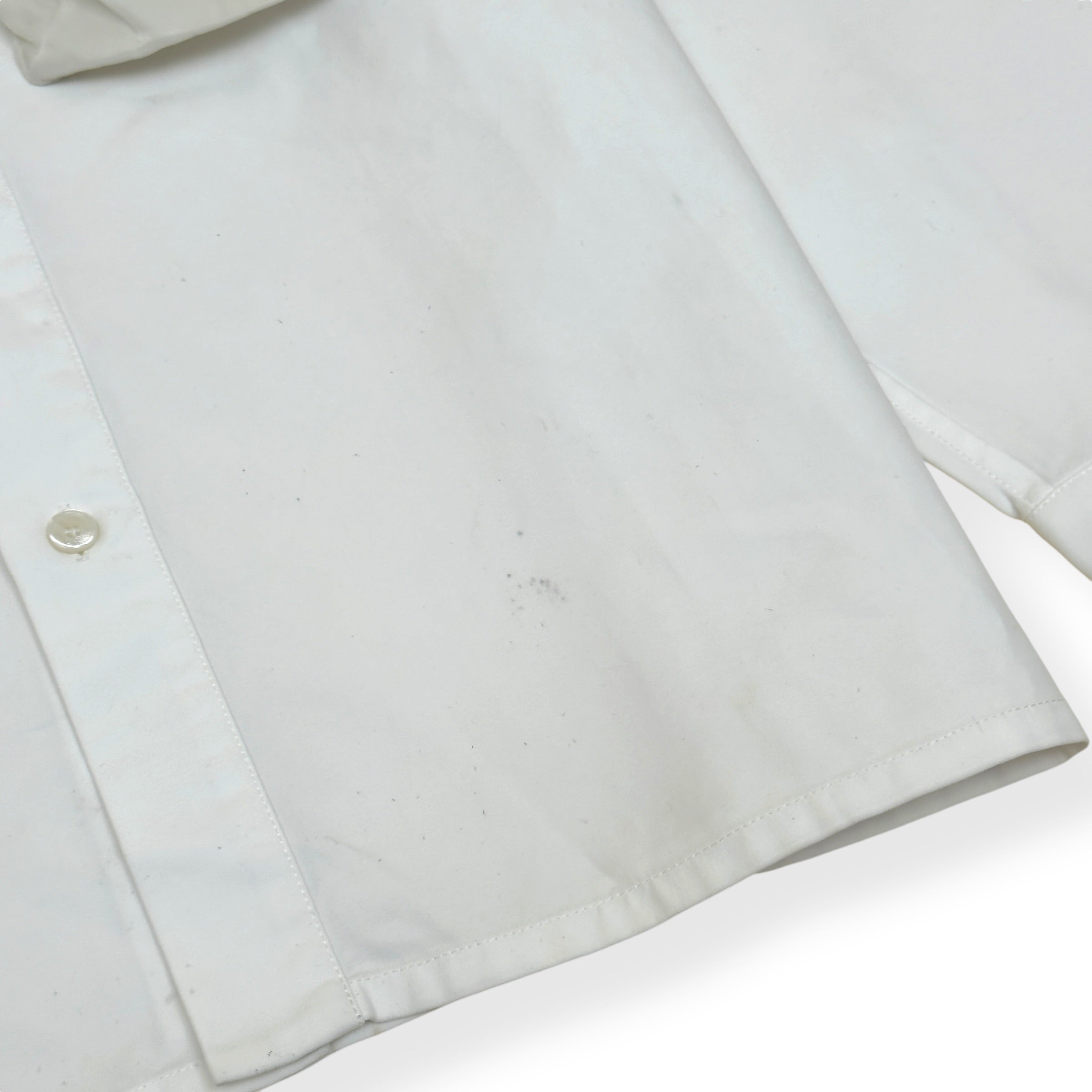 DIOR X SACAI EMBROIDERED LOGO COTTON OVERSHIRT WHITE 43 / XL