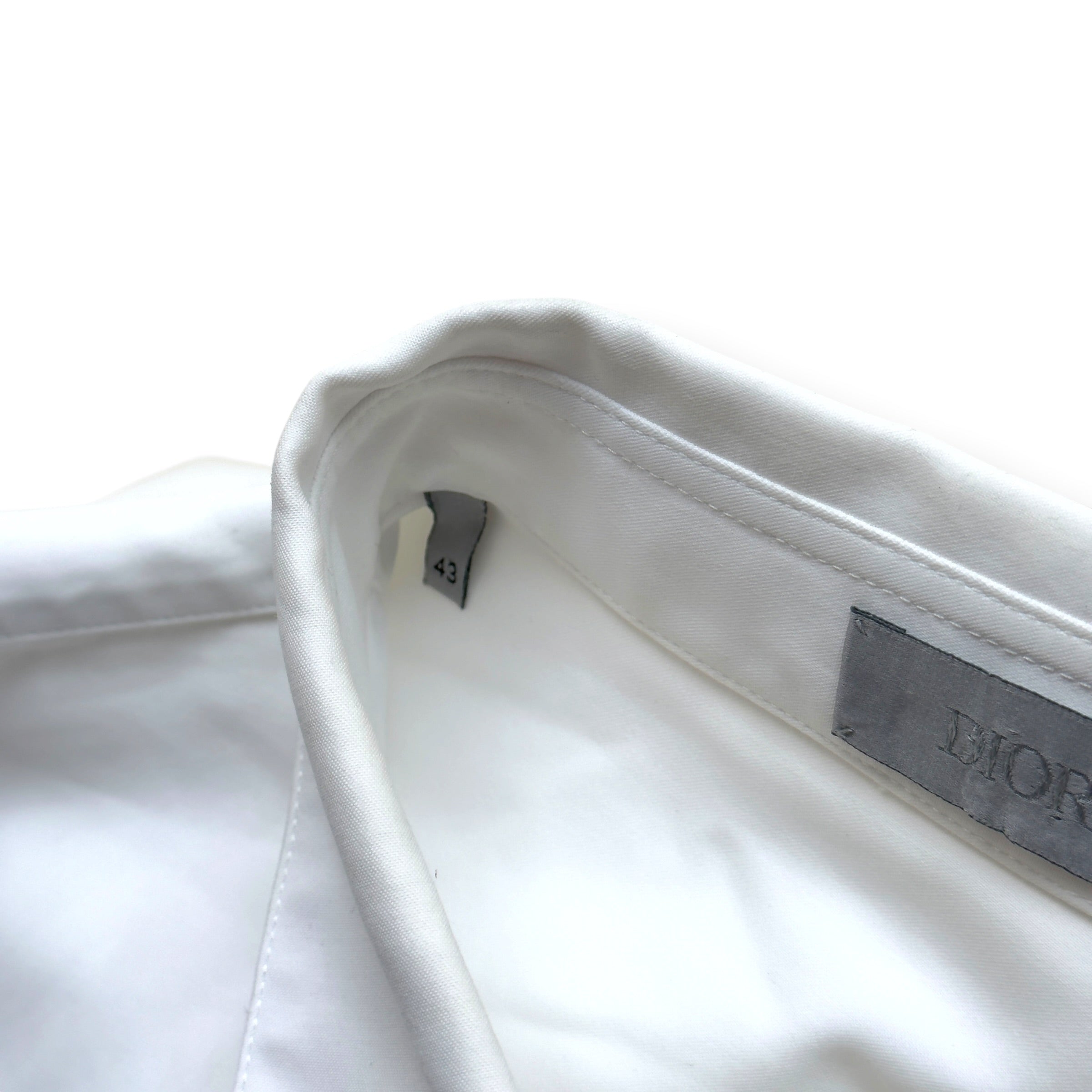 DIOR X SACAI EMBROIDERED LOGO COTTON OVERSHIRT WHITE 43 / XL