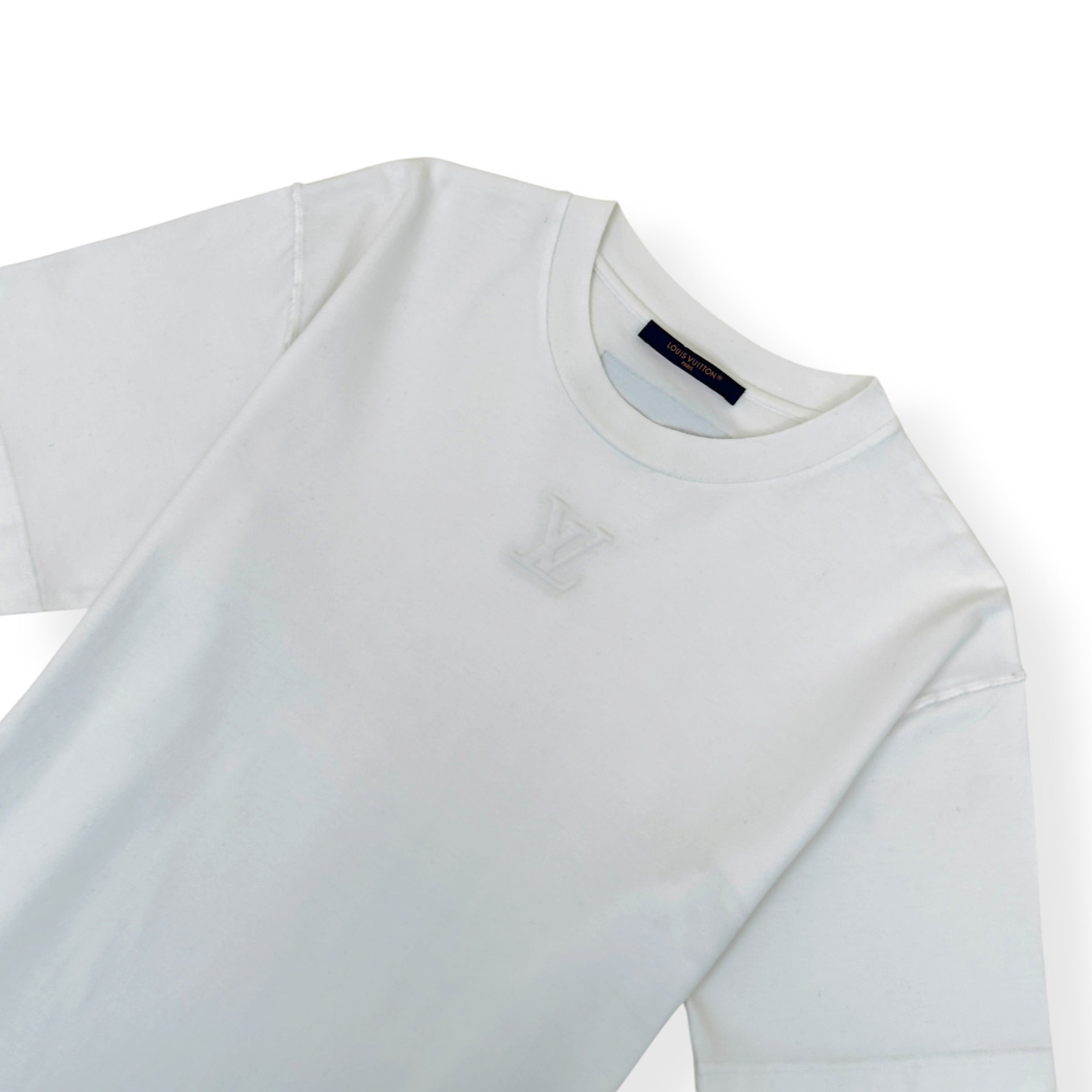 LOUIS VUITTON EMBOSSED LOGO LV T-SHIRT WHITE L