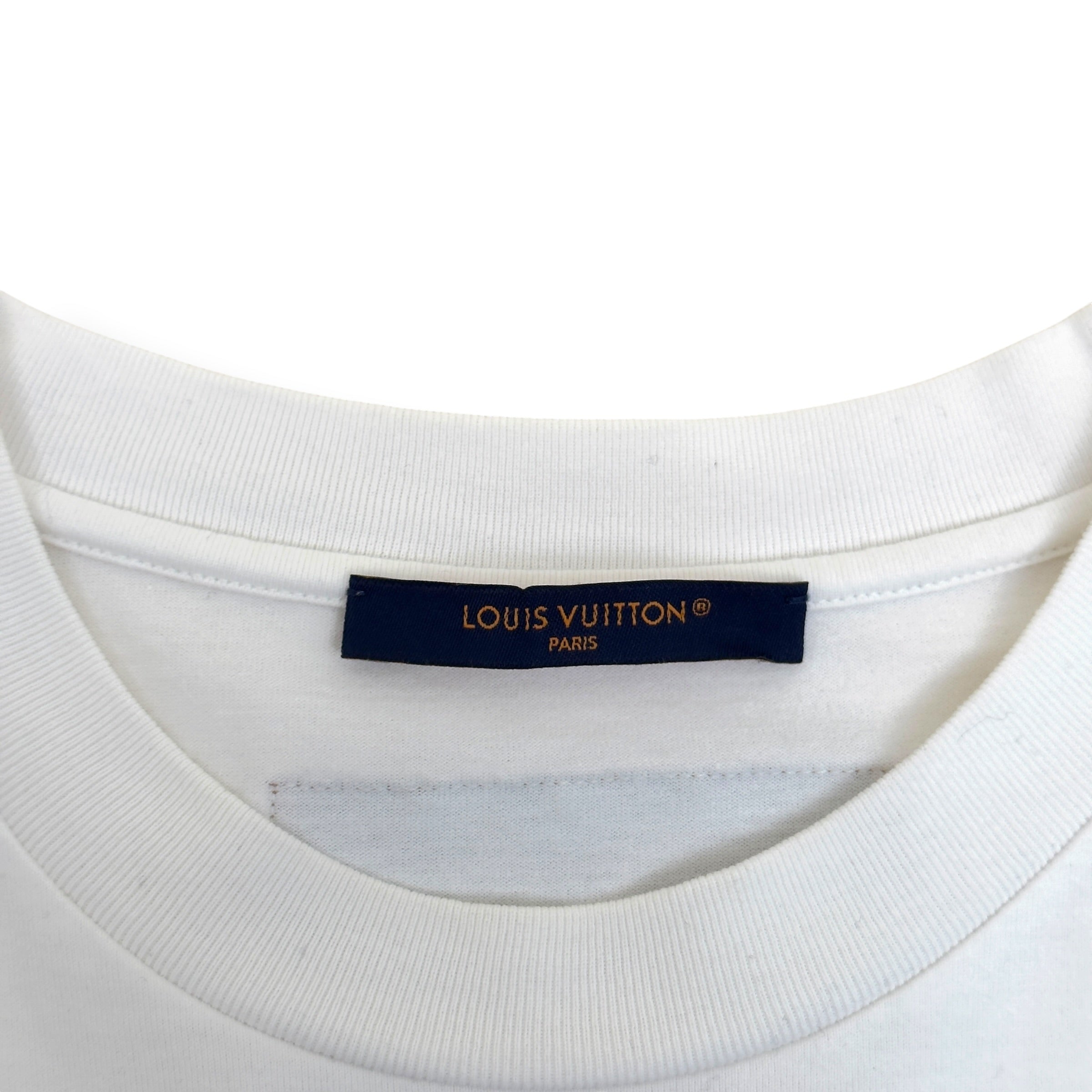 LOUIS VUITTON EMBOSSED LOGO LV T-SHIRT WHITE L
