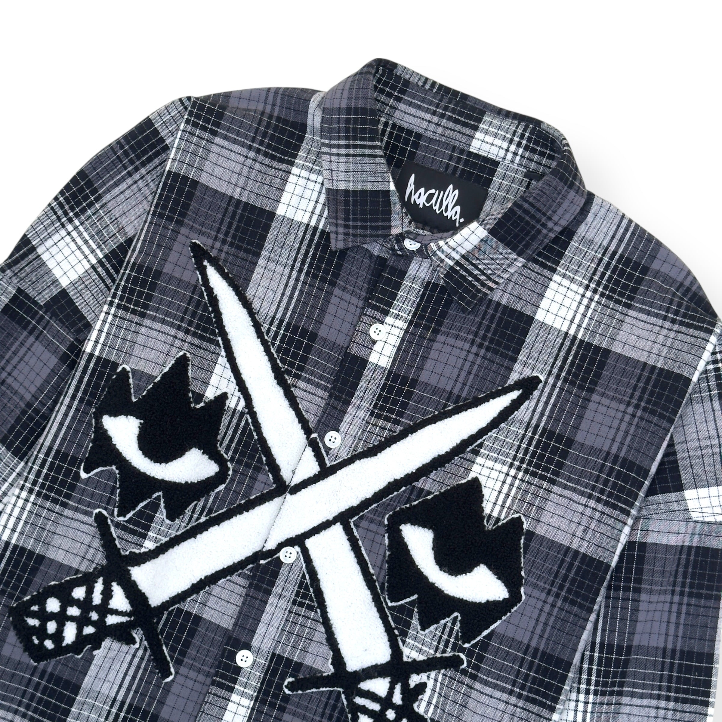 HACULLA ‘FIGHTER EYEZ’ FLANNEL SHIRT BLACK L